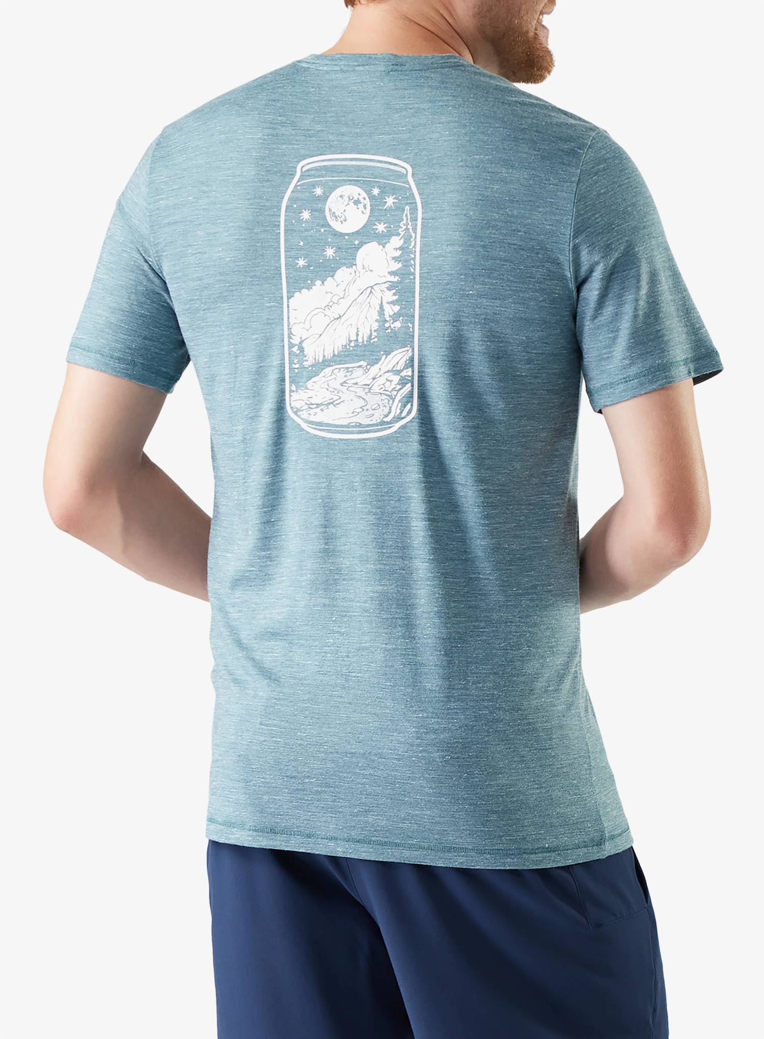 Футболка з мериноса Smartwool Merino Hemp Blend Peak Pints Short Sleeve Graphic Tee - dusty teal