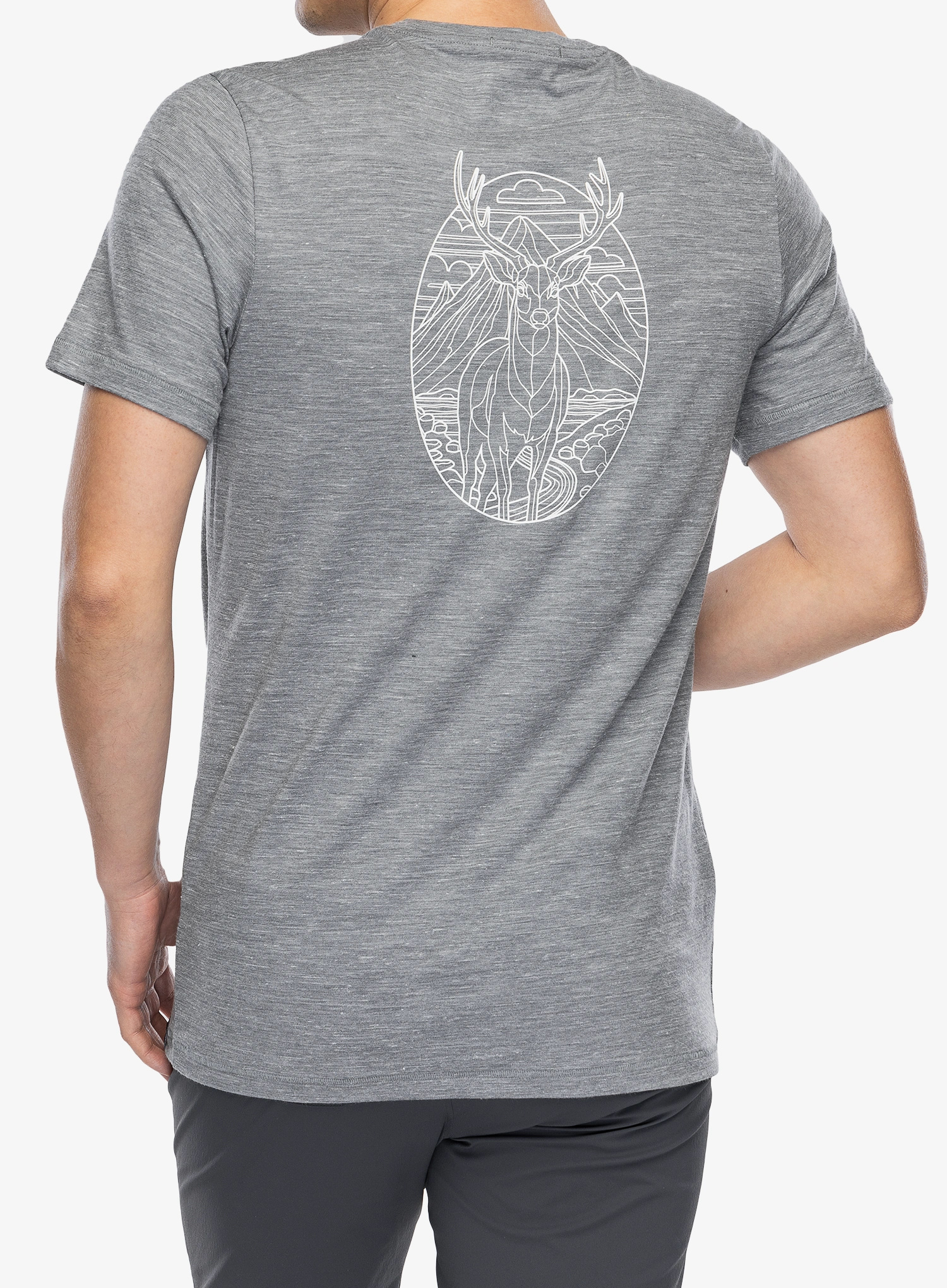 Футболка з мериноса Smartwool Stag Stare Hemp Short Sleeve Graphic Tee - light gray heather
