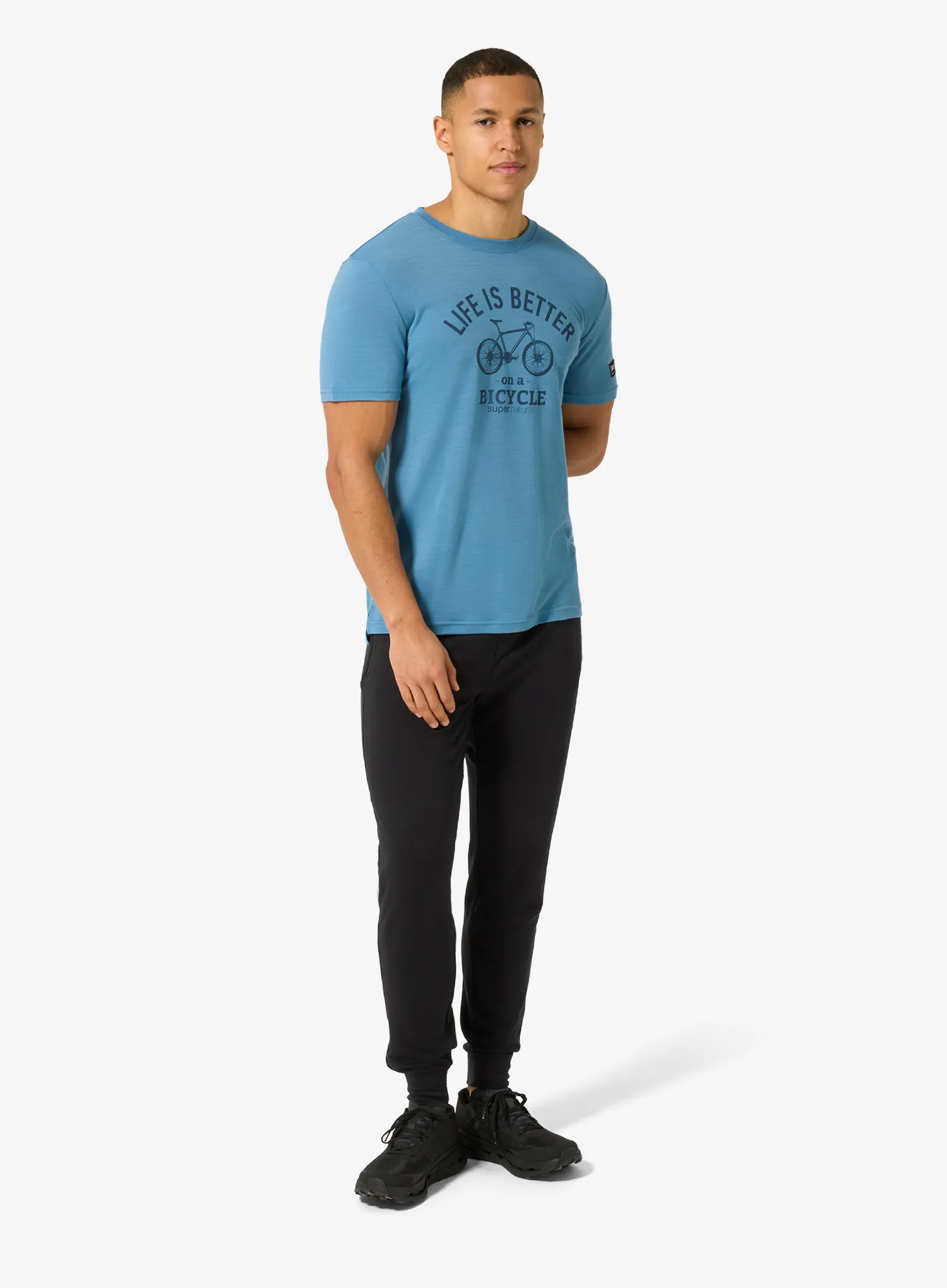 Футболка з мериноса Super.natural Better Bike Tee - blue heaven/ocean blue