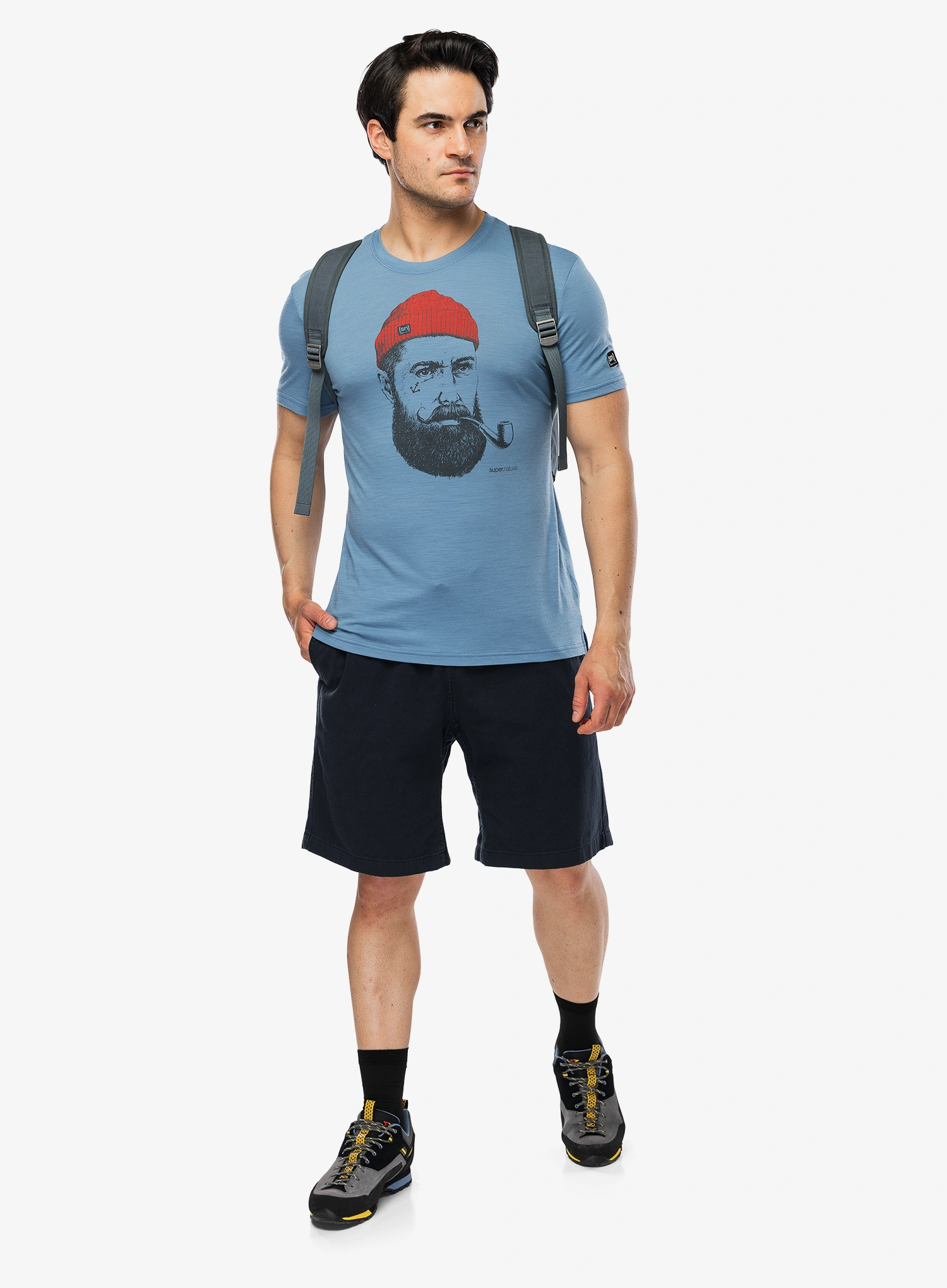 Футболка з мериноса Super.natural Sn Sailor Tee - ble heaven/dark mel/h.risk red