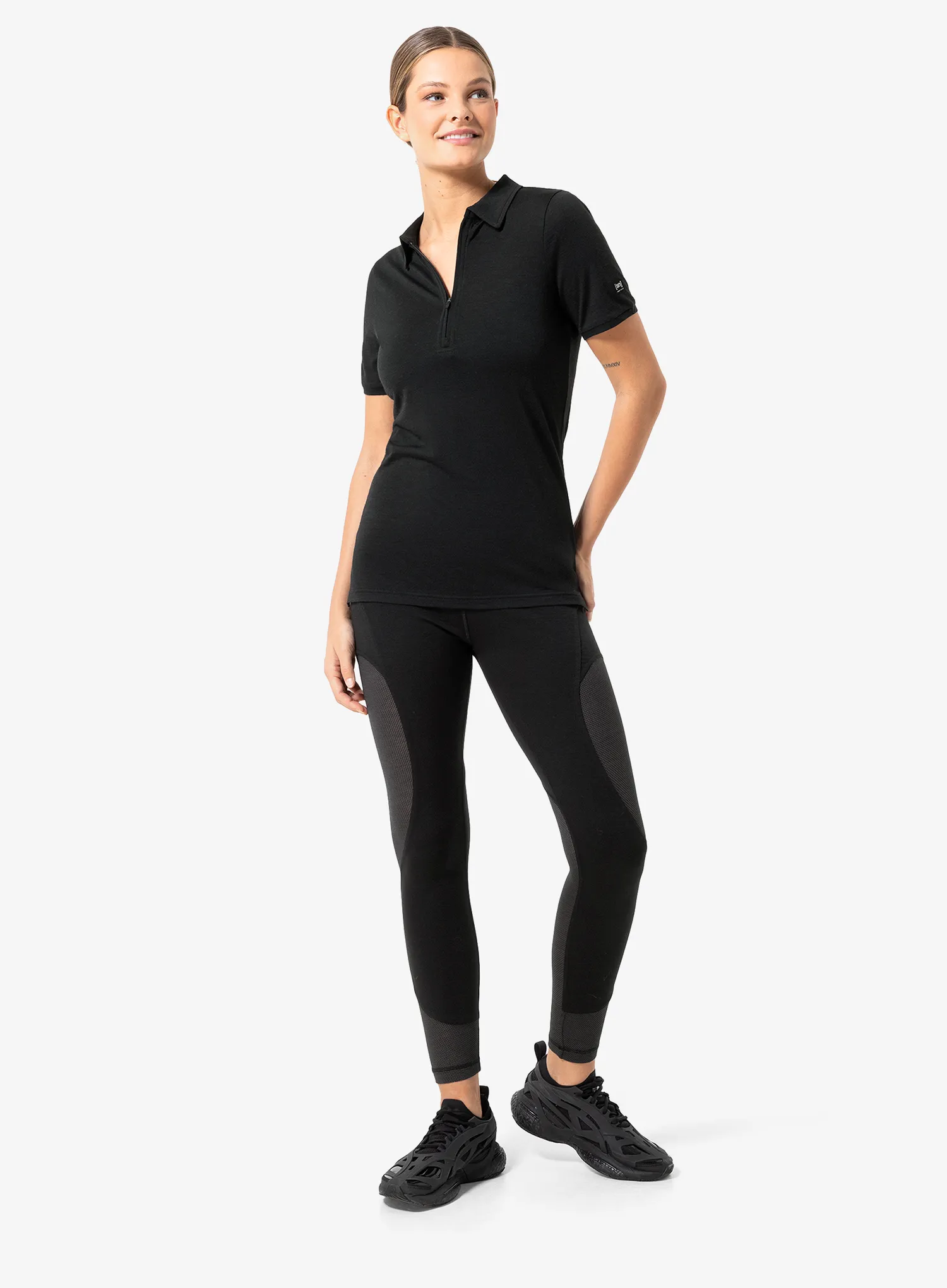 Футболка поло жіноча Super.natural Zip Polo - jet black