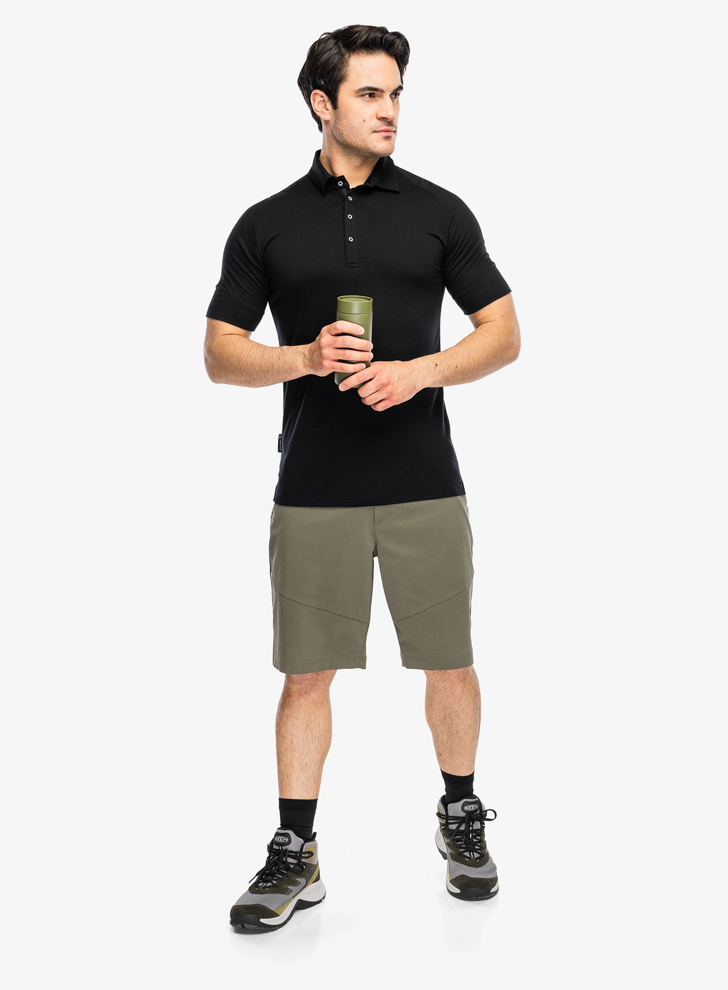 Футболка поло Sensor Merino Active Polo Tee SS - black