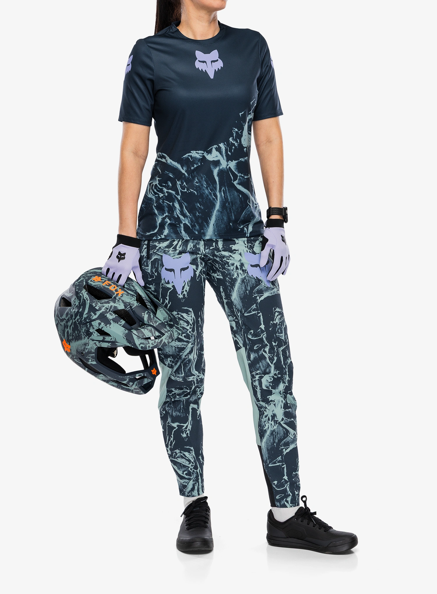 Жіноча велофутболка Fox Ranger SS Jersey Img Print - arctic blue