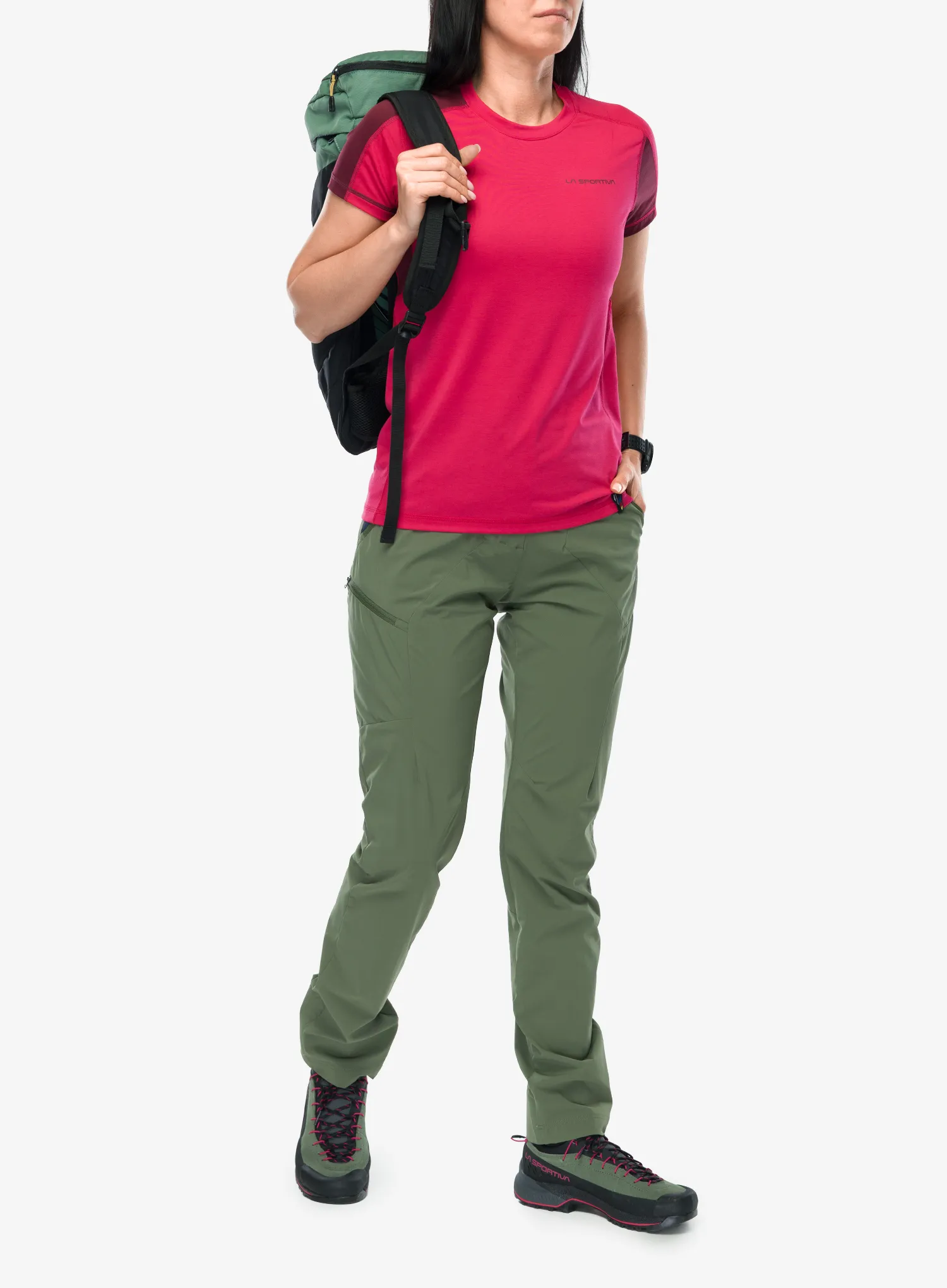 Швидковисихаюча футболка жіночий La Sportiva Just Right T-Shirt - azalea/redwood