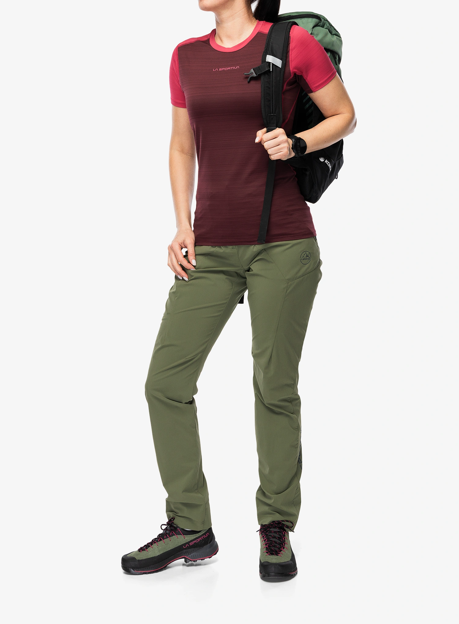 Швидковисихаюча футболка жіночий La Sportiva Sunfire T-Shirt - redwood/azalea