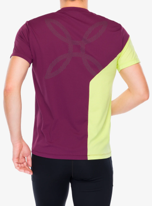Футболка для тренувань Montura Mix-Up T-Shirt - wine red/sunny lime