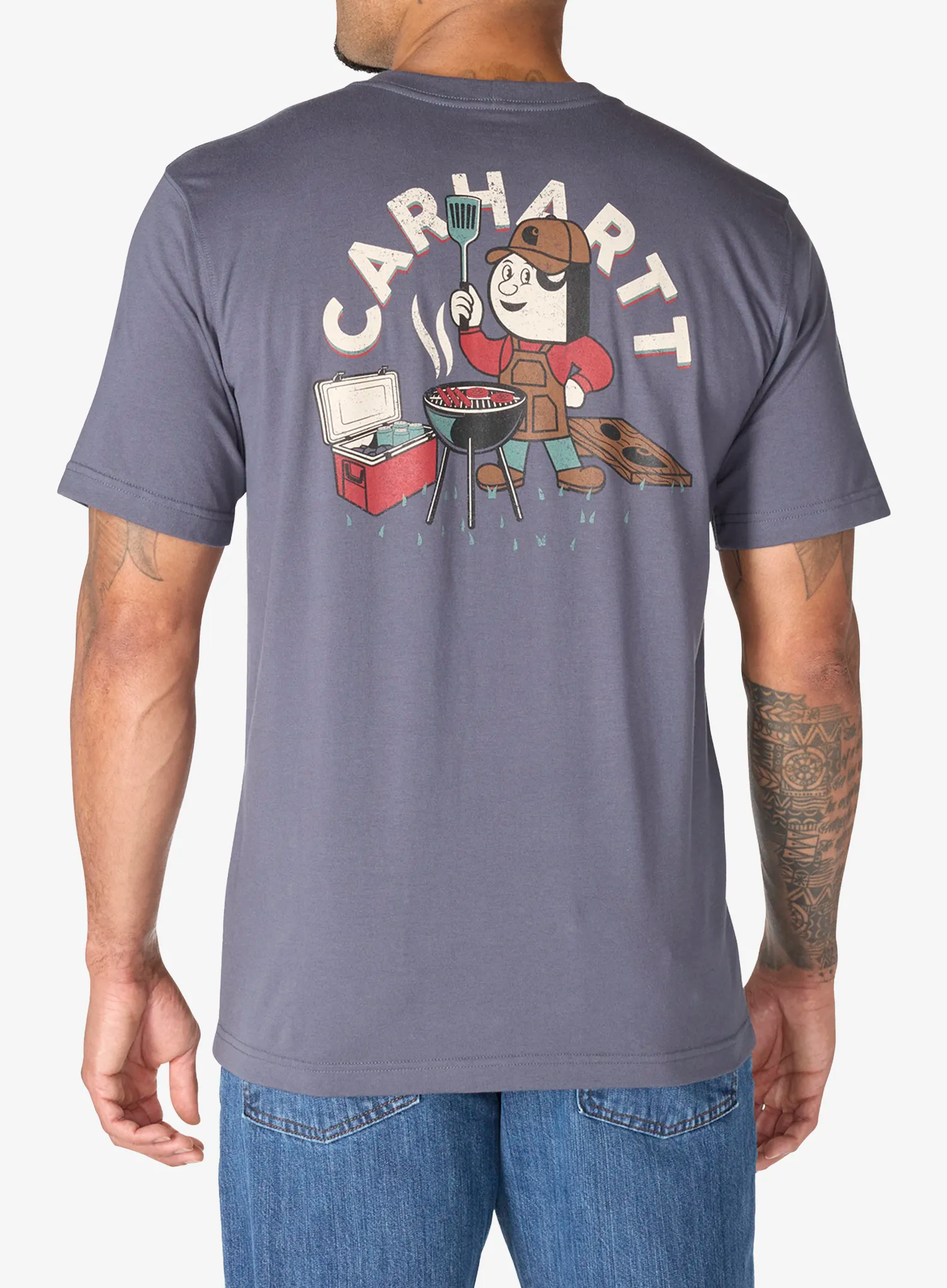 Футболка з принтом Carhartt Irvine Relaxed Grill T-Shirt - bluestone