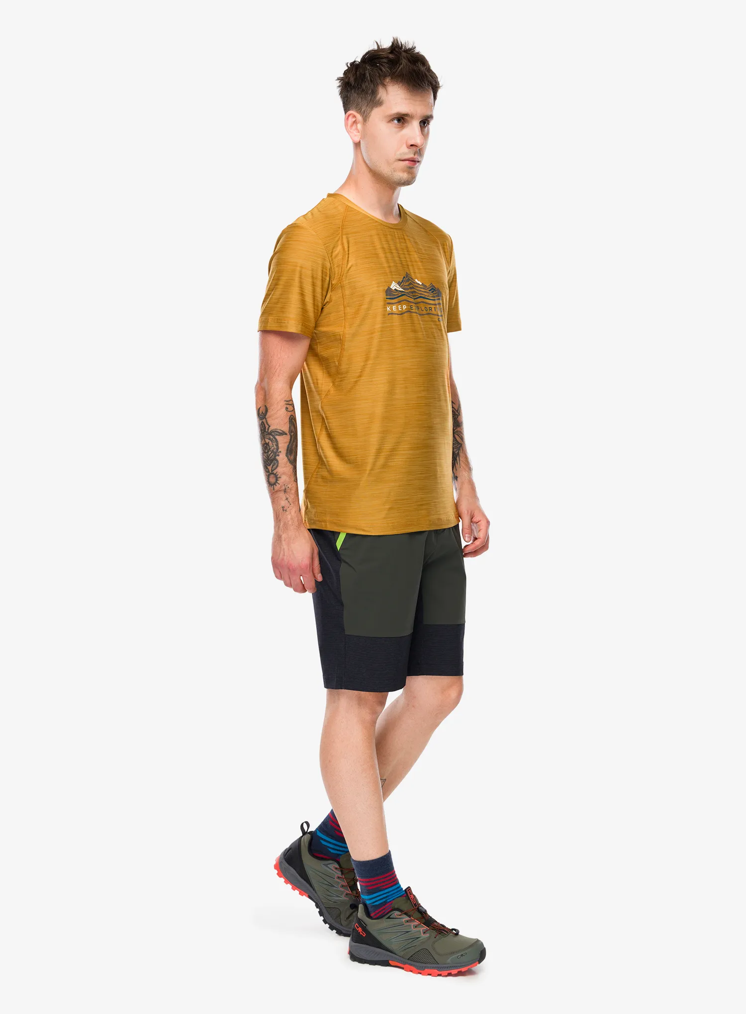 Футболка з принтом CMP Toto T-Shirt Melange Stretch Jersey - curcuma