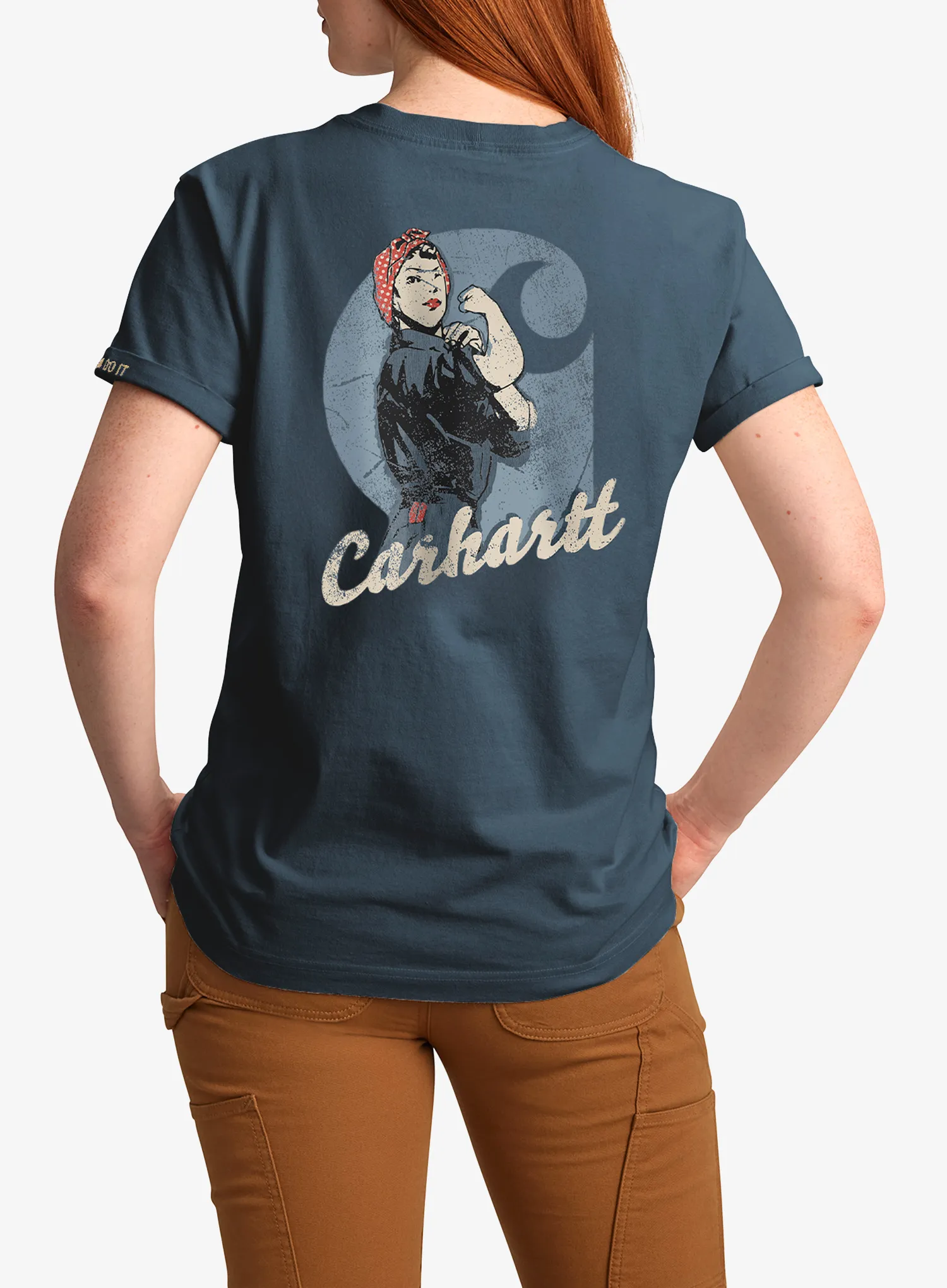 Футболка з принтом жіноча Carhartt Dearborn Loose Rosie T-Shirt - iron blue