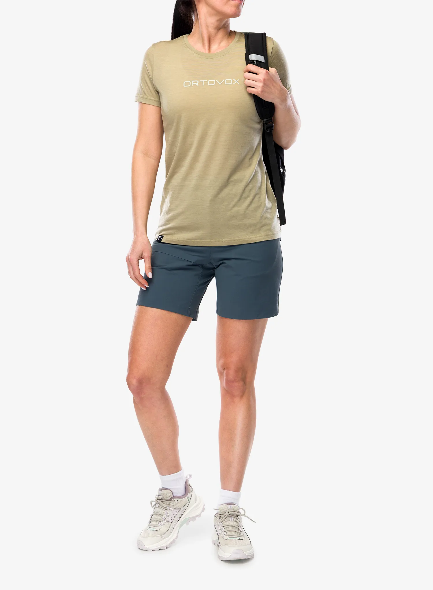 Футболка з принтом жіноча Ortovox 150 Cool Brand TS - dark linen