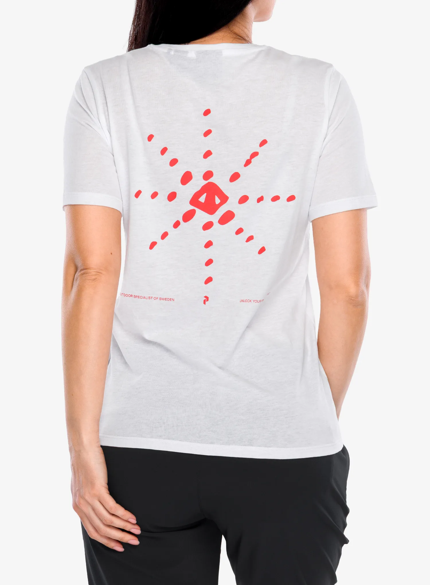 Футболка з принтом жіноча Peak Performance Explore Graphic Tee - white
