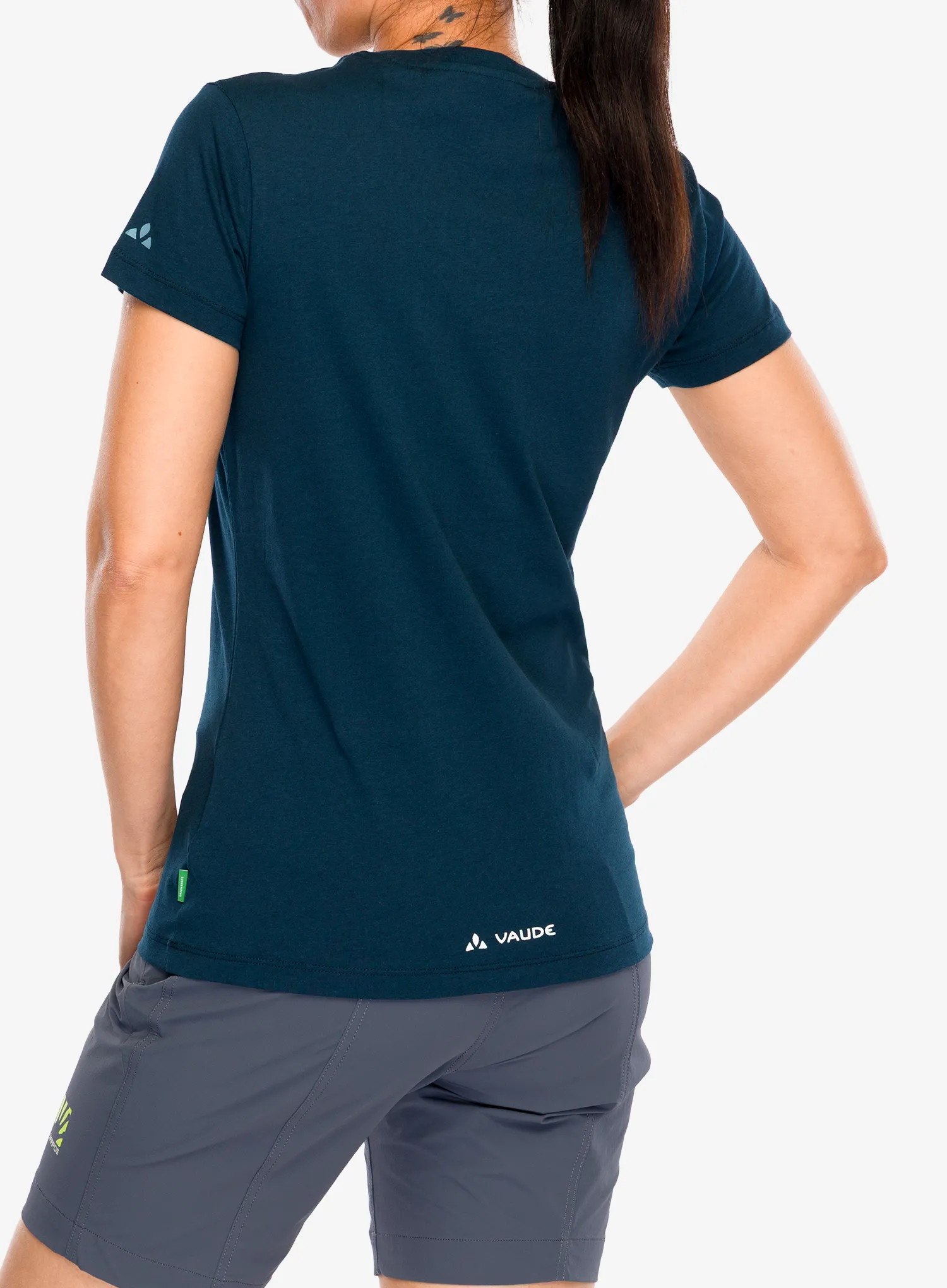 Футболка з принтом жіноча Vaude Cyclist T-Shirt V - dark sea/blue