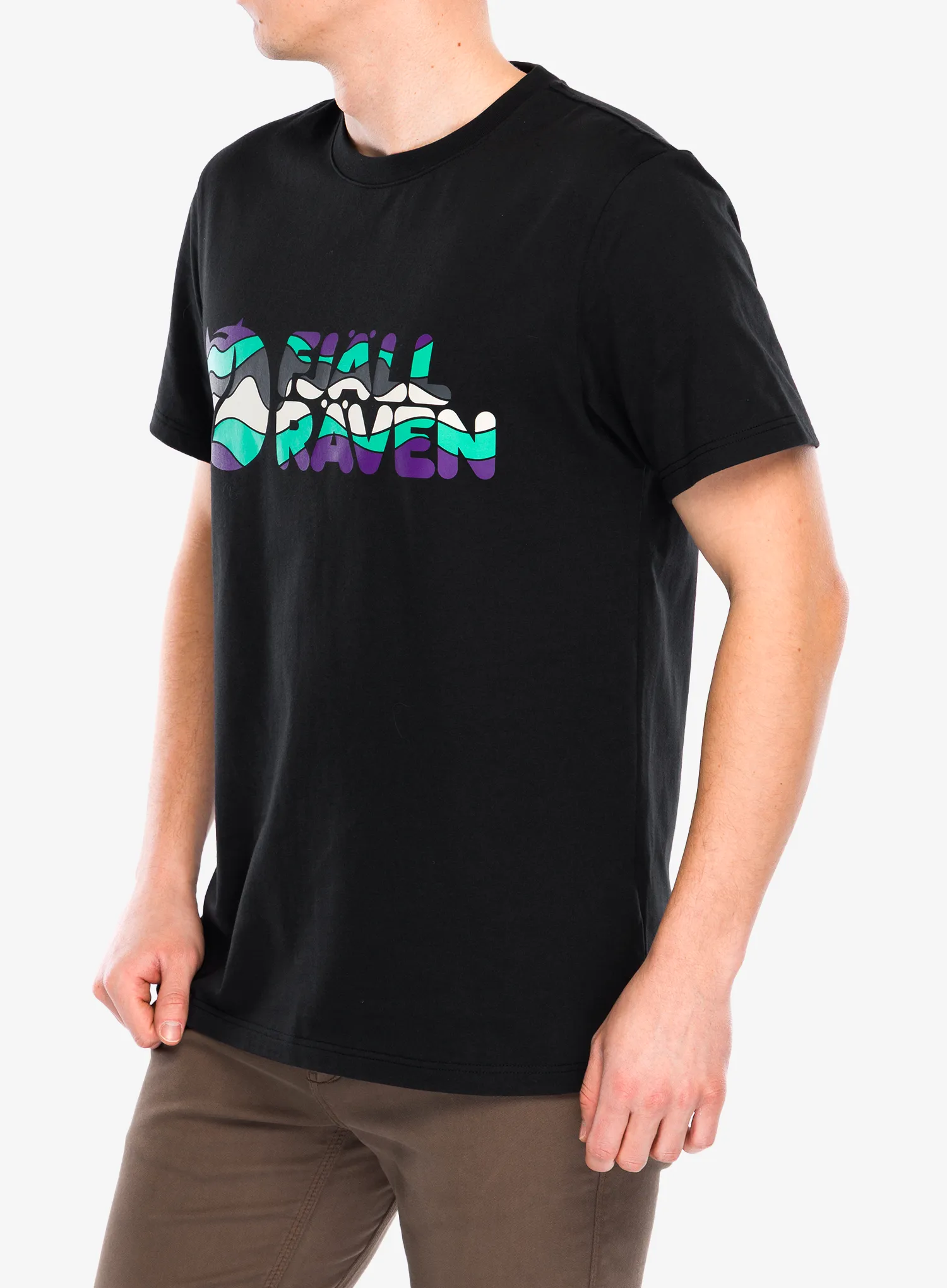 Футболка з принтом Fjallraven Multicolor Logo T-shirt - black