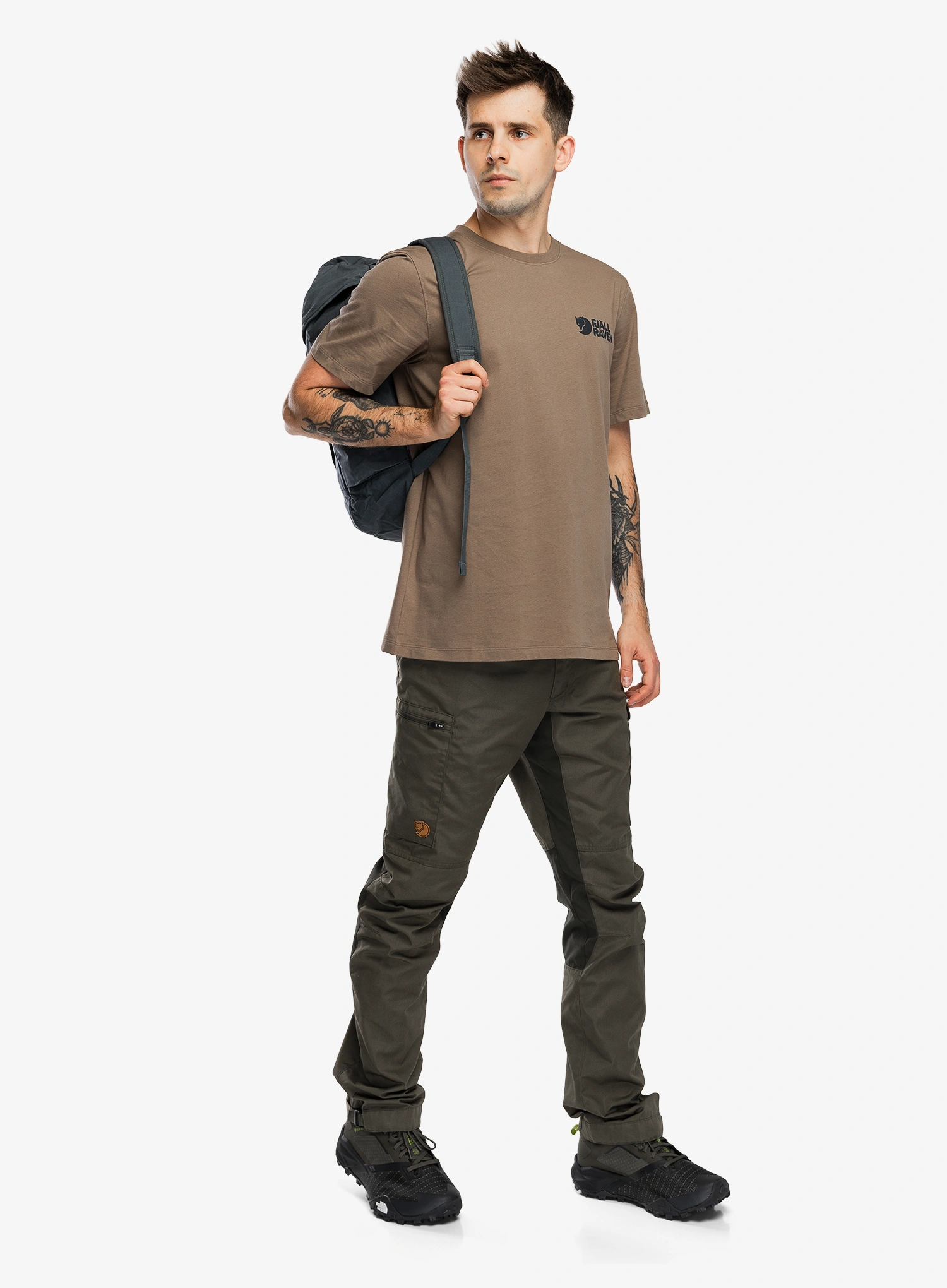 Футболка з принтом Fjallraven Swedish Forest T-Shirt - suede brown
