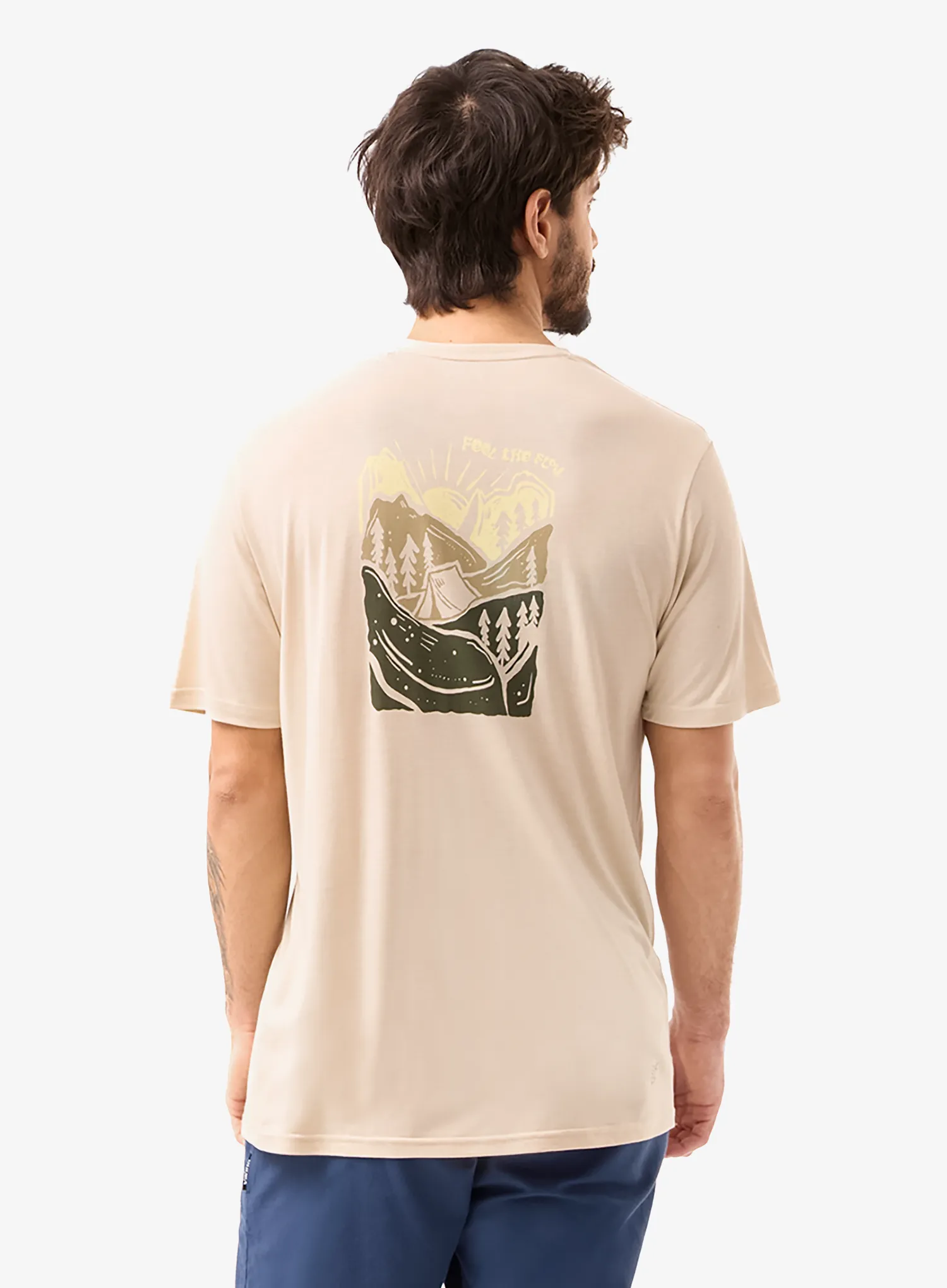 Футболка з принтом Flov Timberon - beige/olive