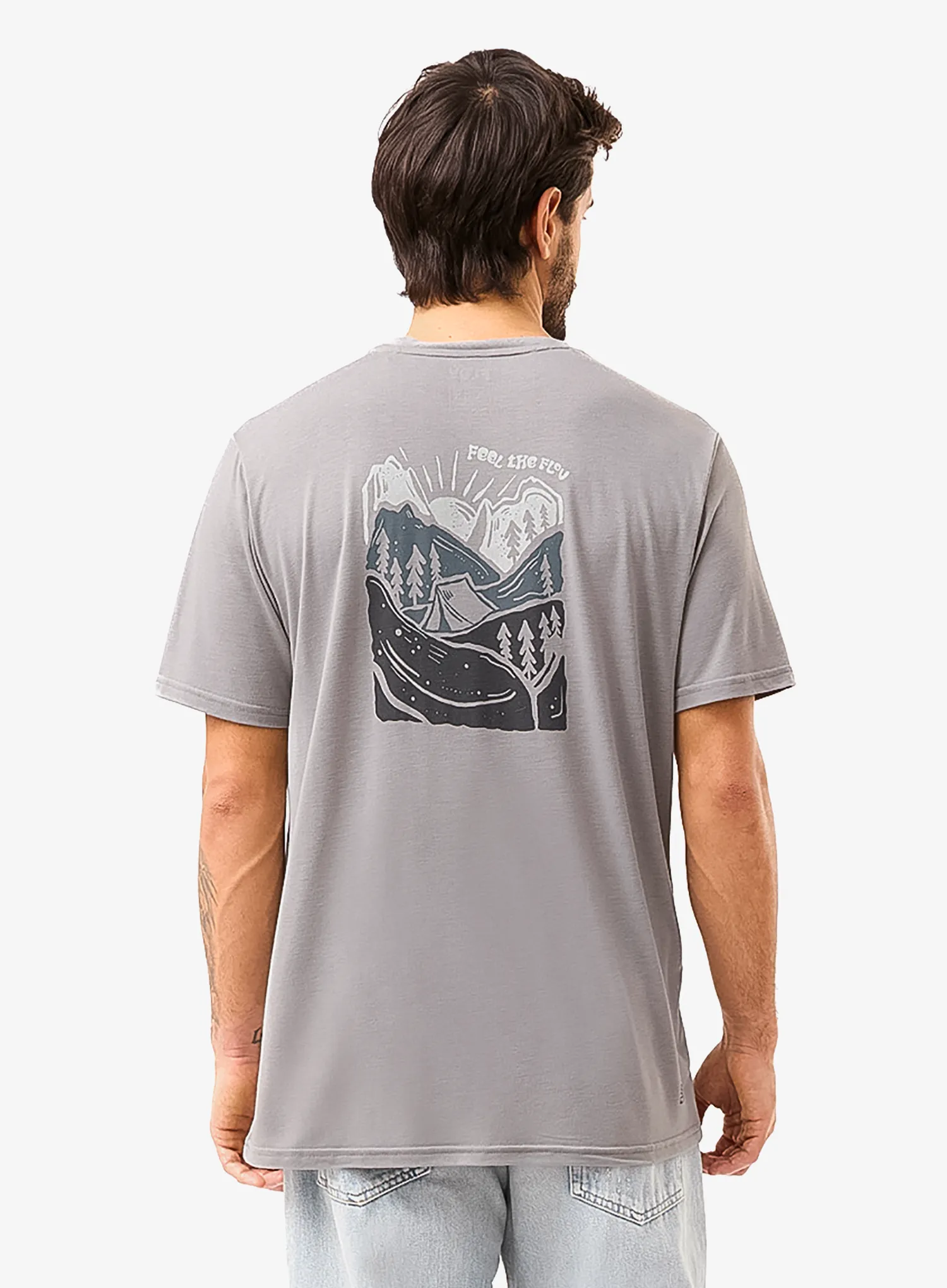 Футболка з принтом Flov Timberon - light grey/dark grey