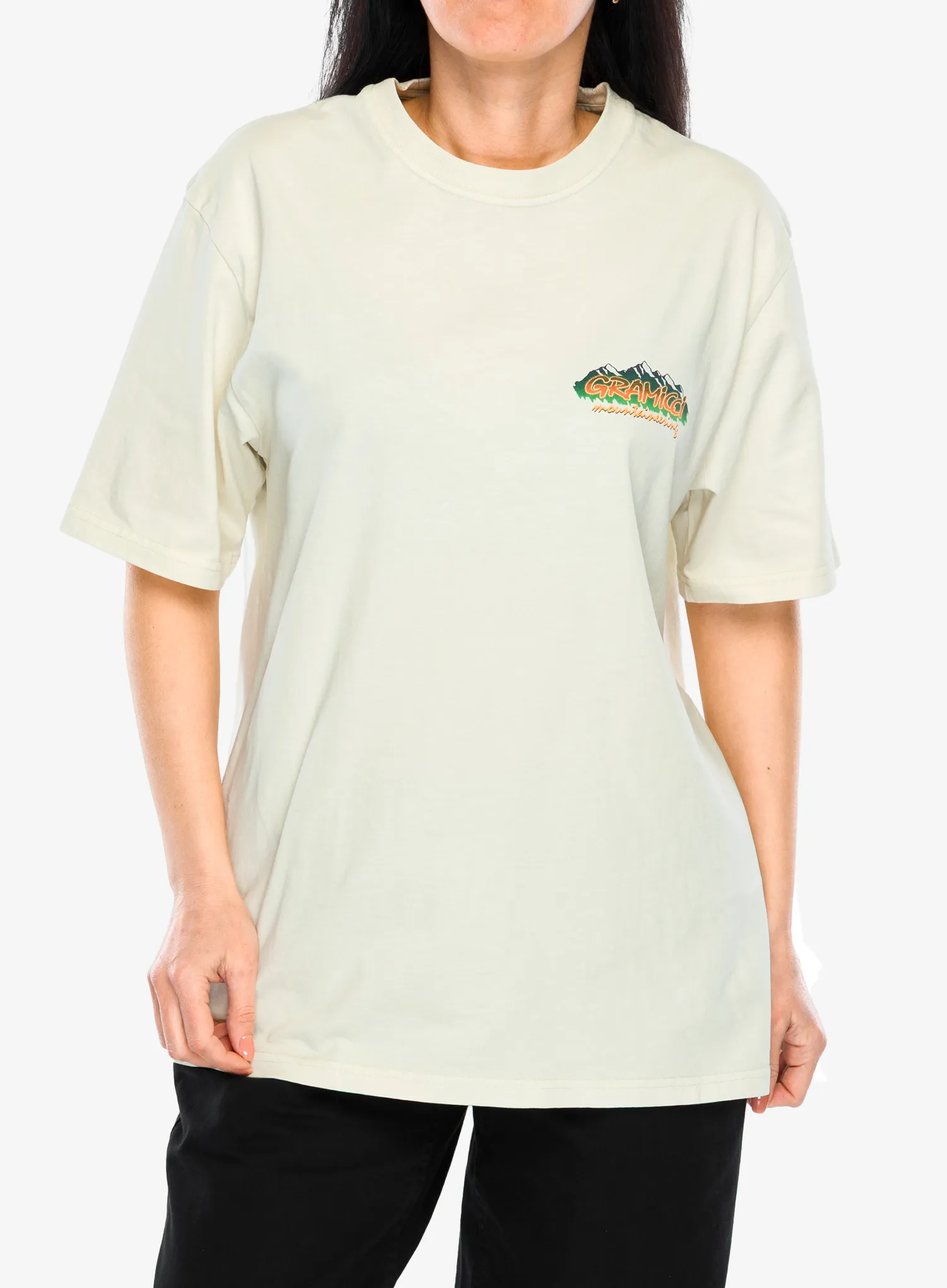 Футболка з принтом Gramicci Mountaineering Tee - natural pigment