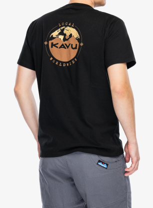 Футболка з принтом Kavu Globalize - black