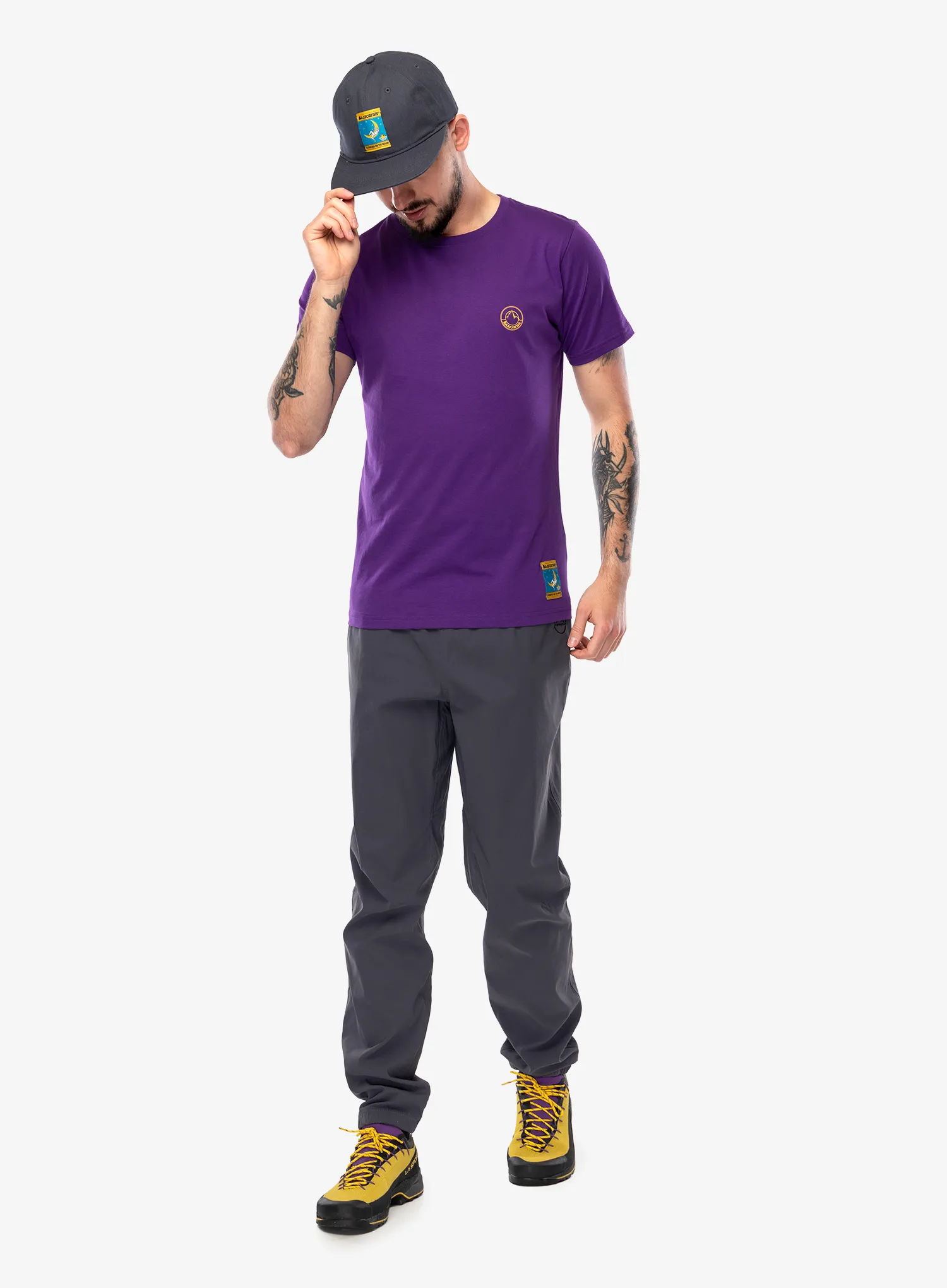 Футболка з принтом La Sportiva Climbing on the Moon T-Shirt - violet/yellow