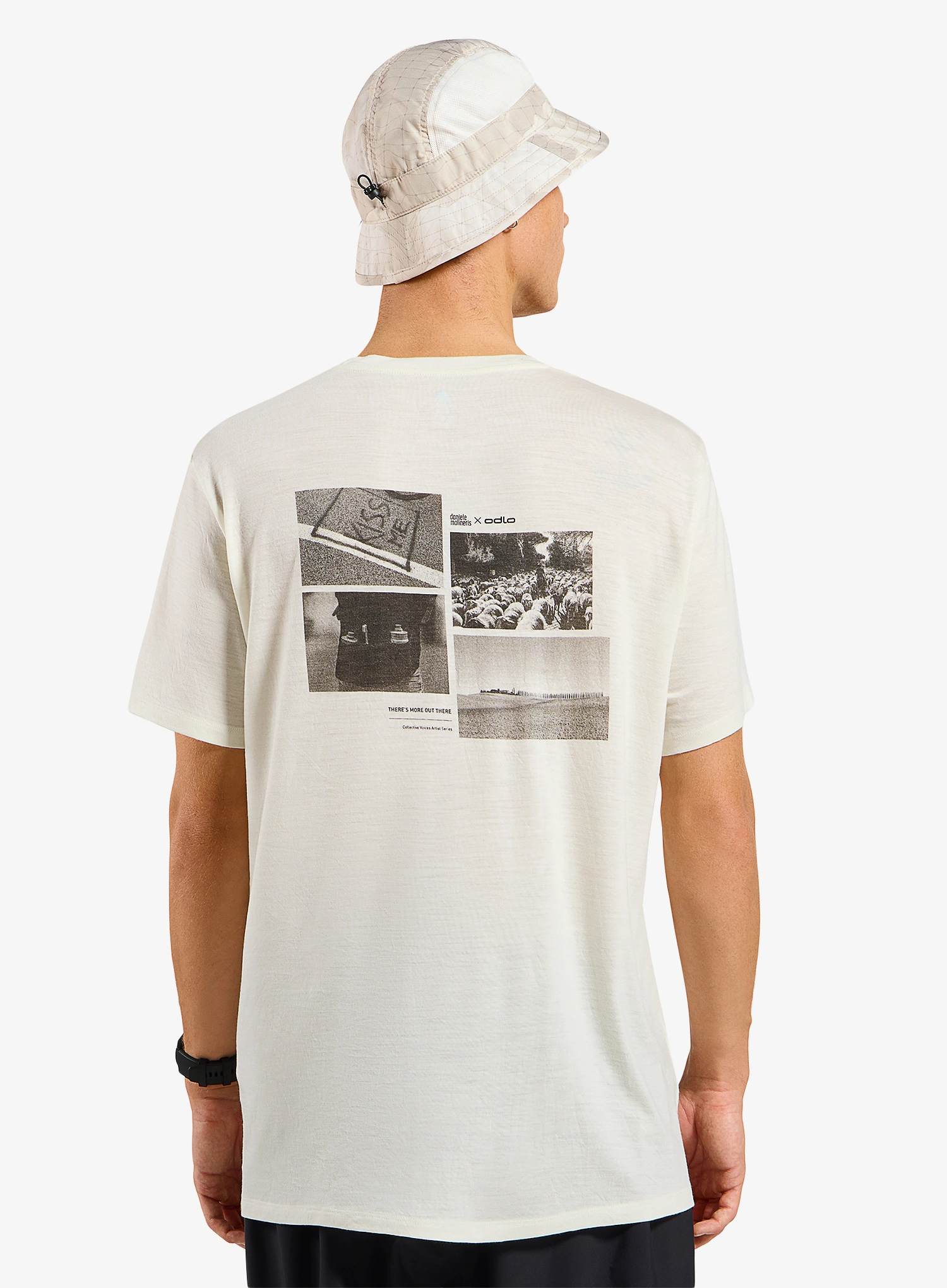 Футболка з принтом Odlo Merino 160 Postcards Crew Neck S/S - gardenia