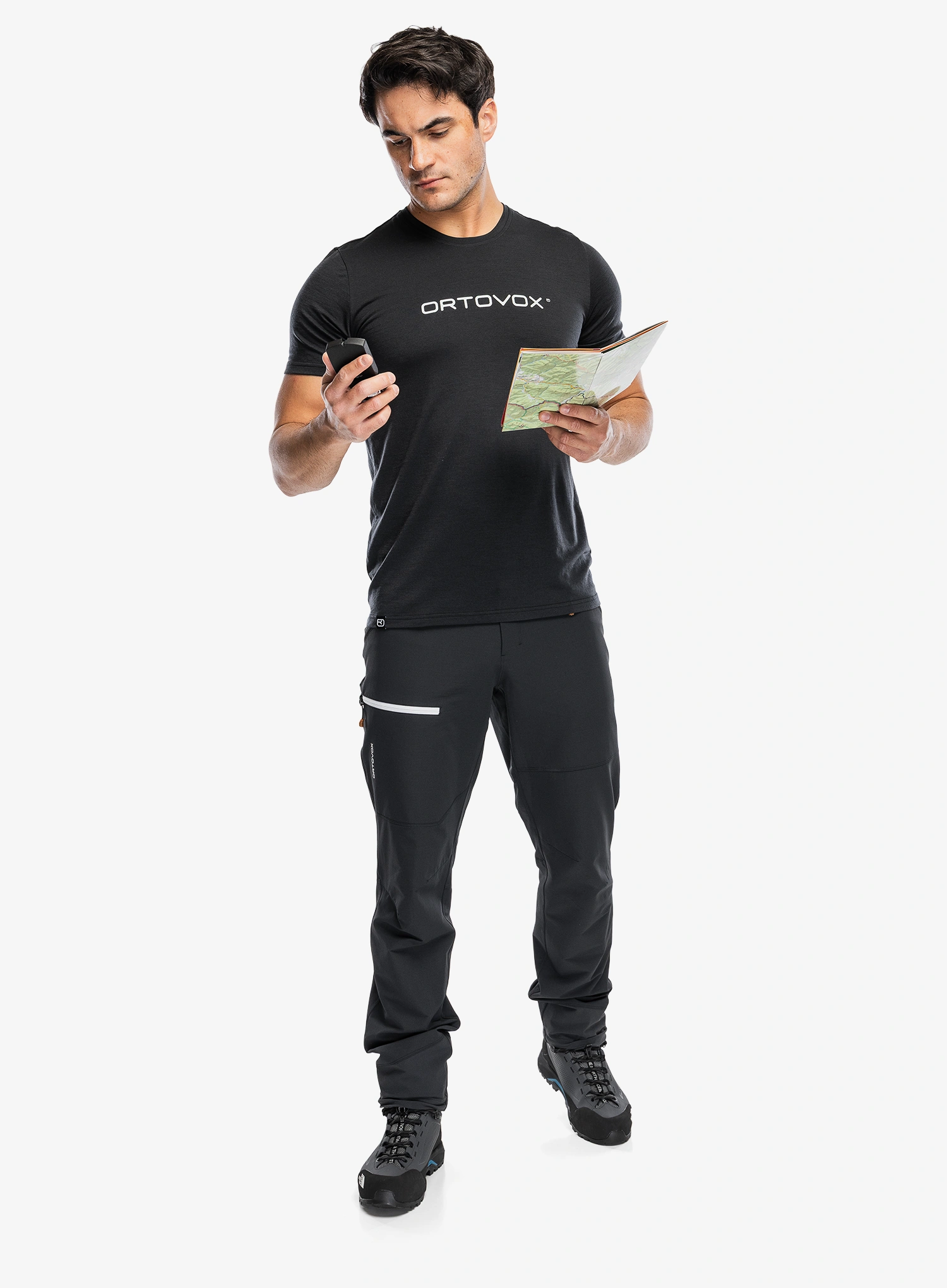 Футболка з принтом Ortovox 150 Cool Brand TS - black raven