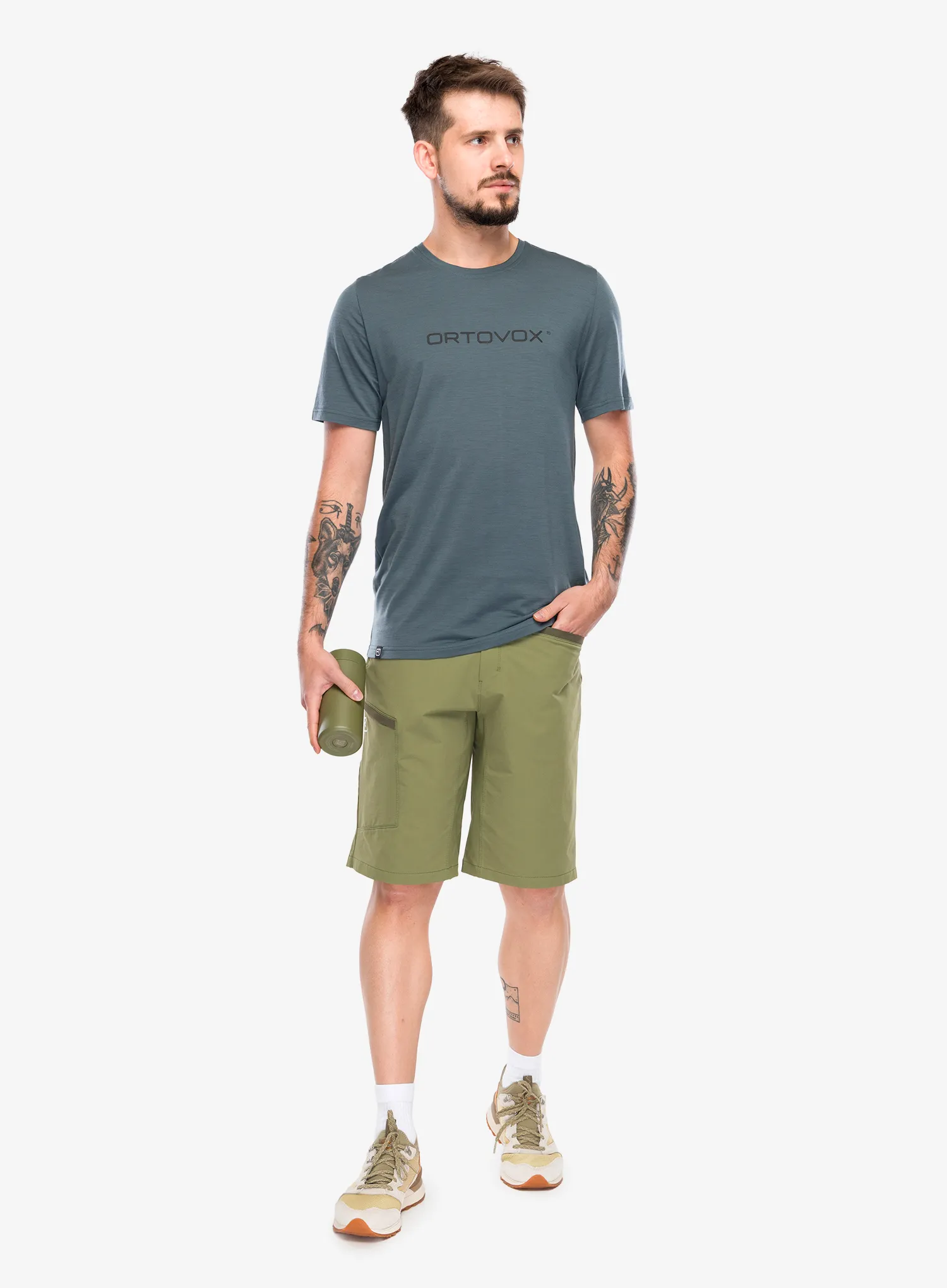 Футболка з принтом Ortovox 150 Cool Brand TS - dark arctic grey
