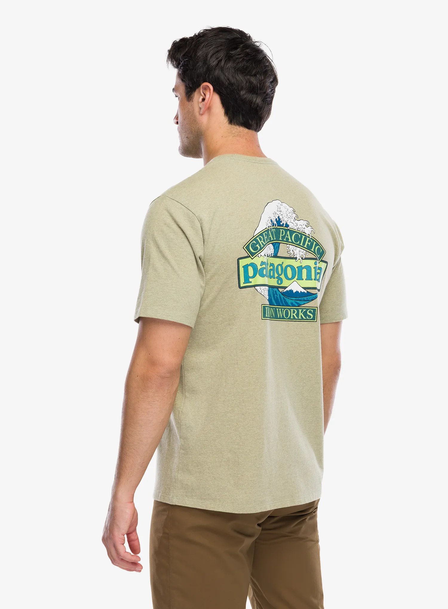 Футболка з принтом Patagonia Great Waves Responsibili-Tee - gumtree green