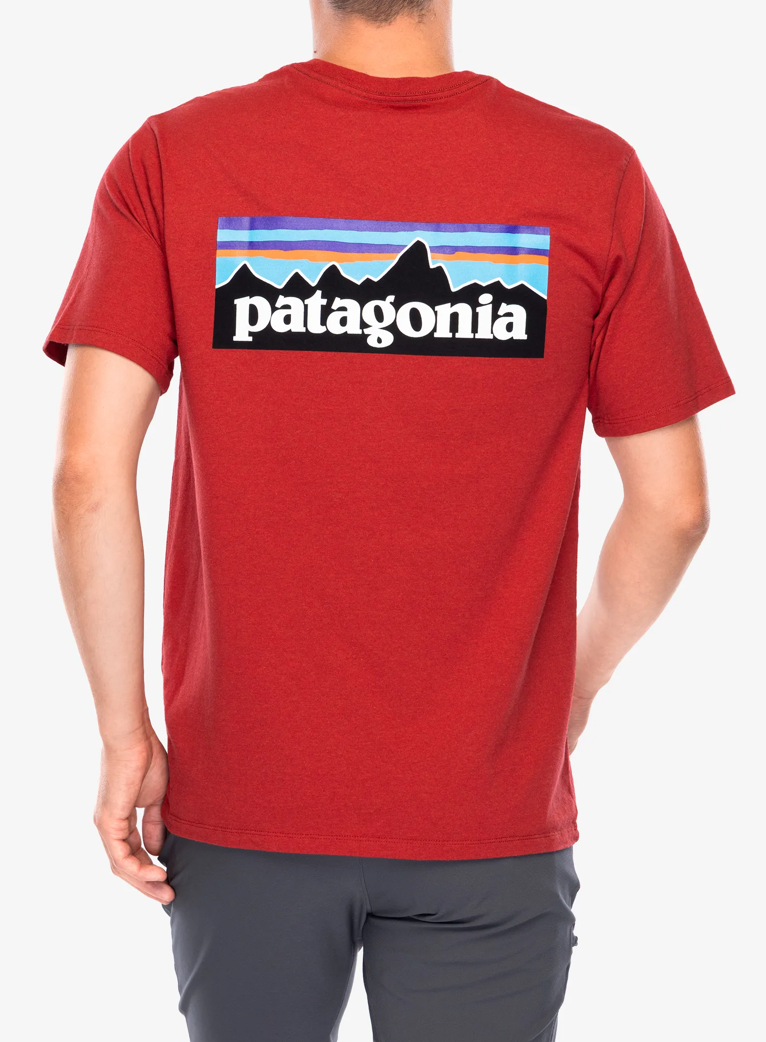 Футболка з принтом Patagonia P-6 Logo Responsibili-Tee - amanita red