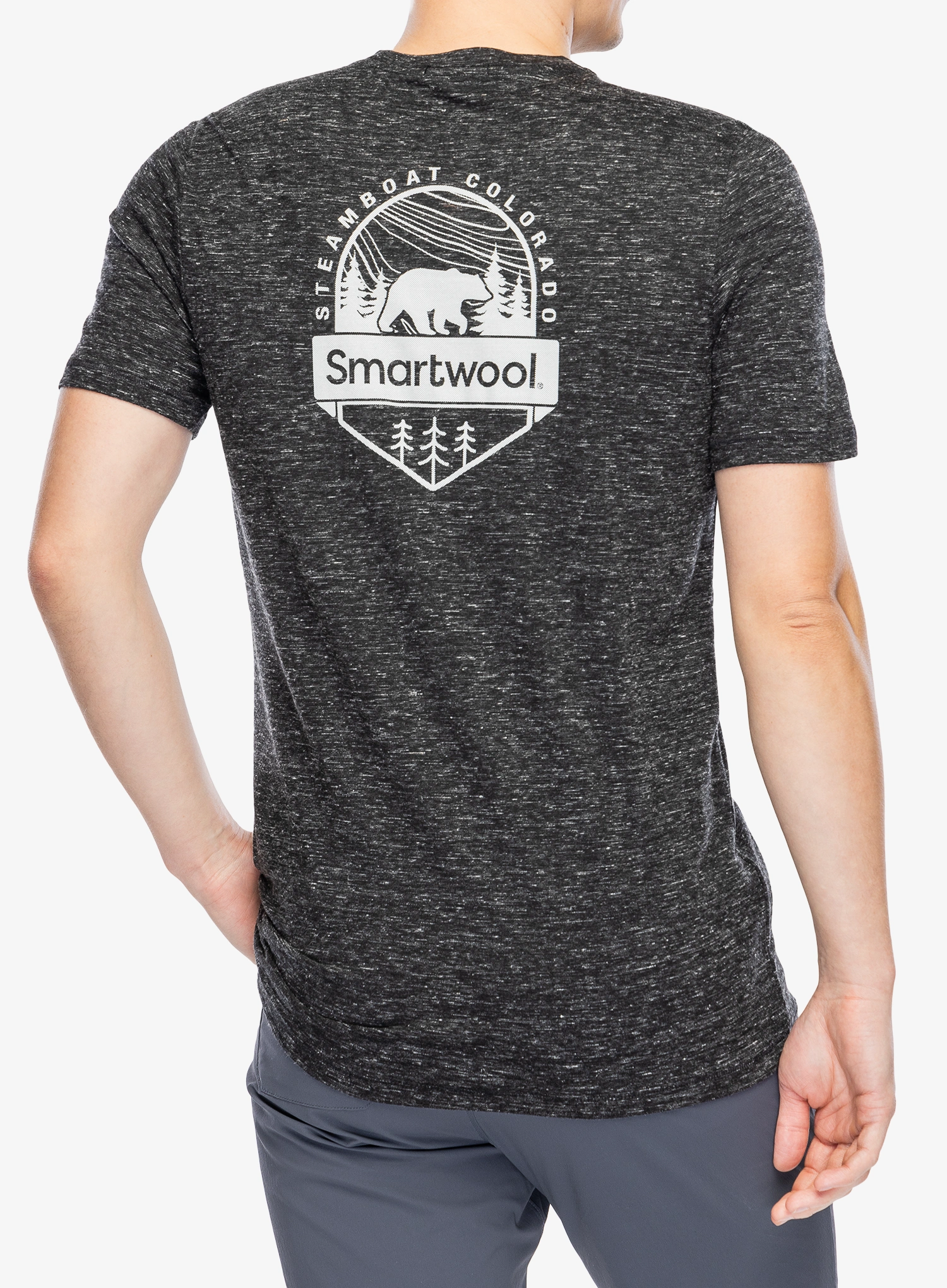 Футболка з принтом Smartwool Bear Trail Hemp Short Sleeve Graphic Tee - black heather