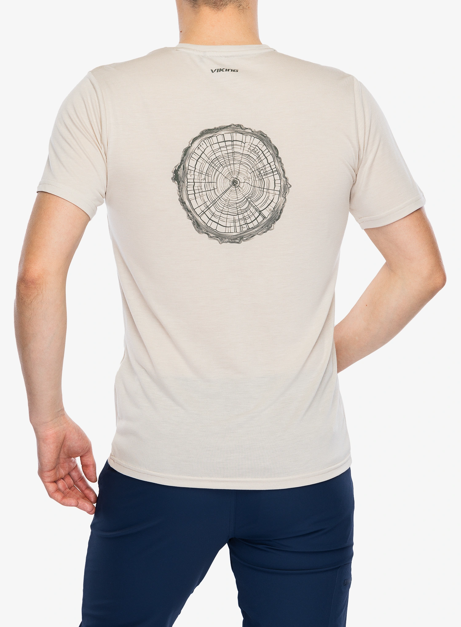 Футболка з принтом Viking Rune Bamboo - beige/olive