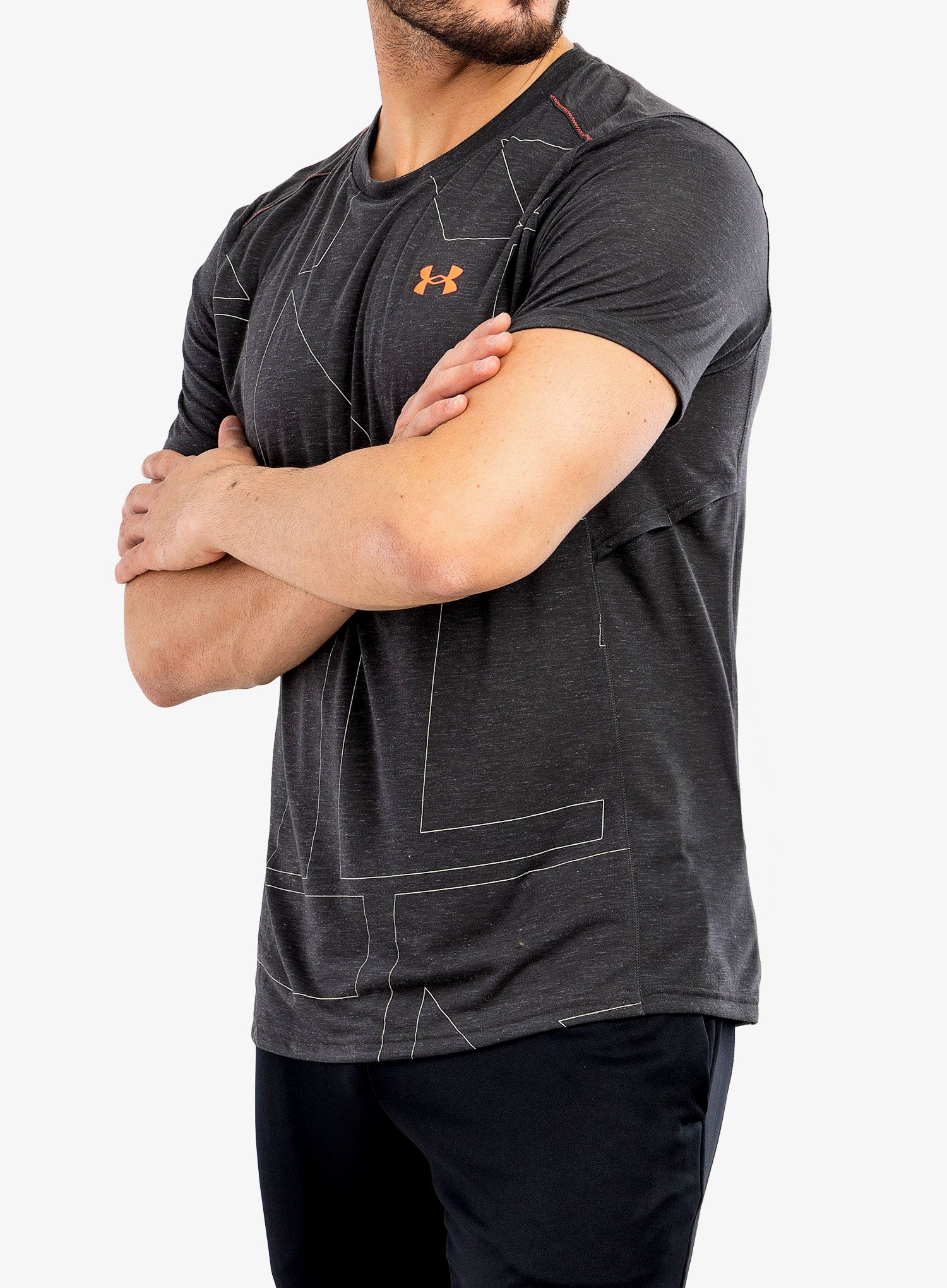 Футболка для бігу Under Armour Breeze 2.0 Trail Tee - jet gray/stone/beta