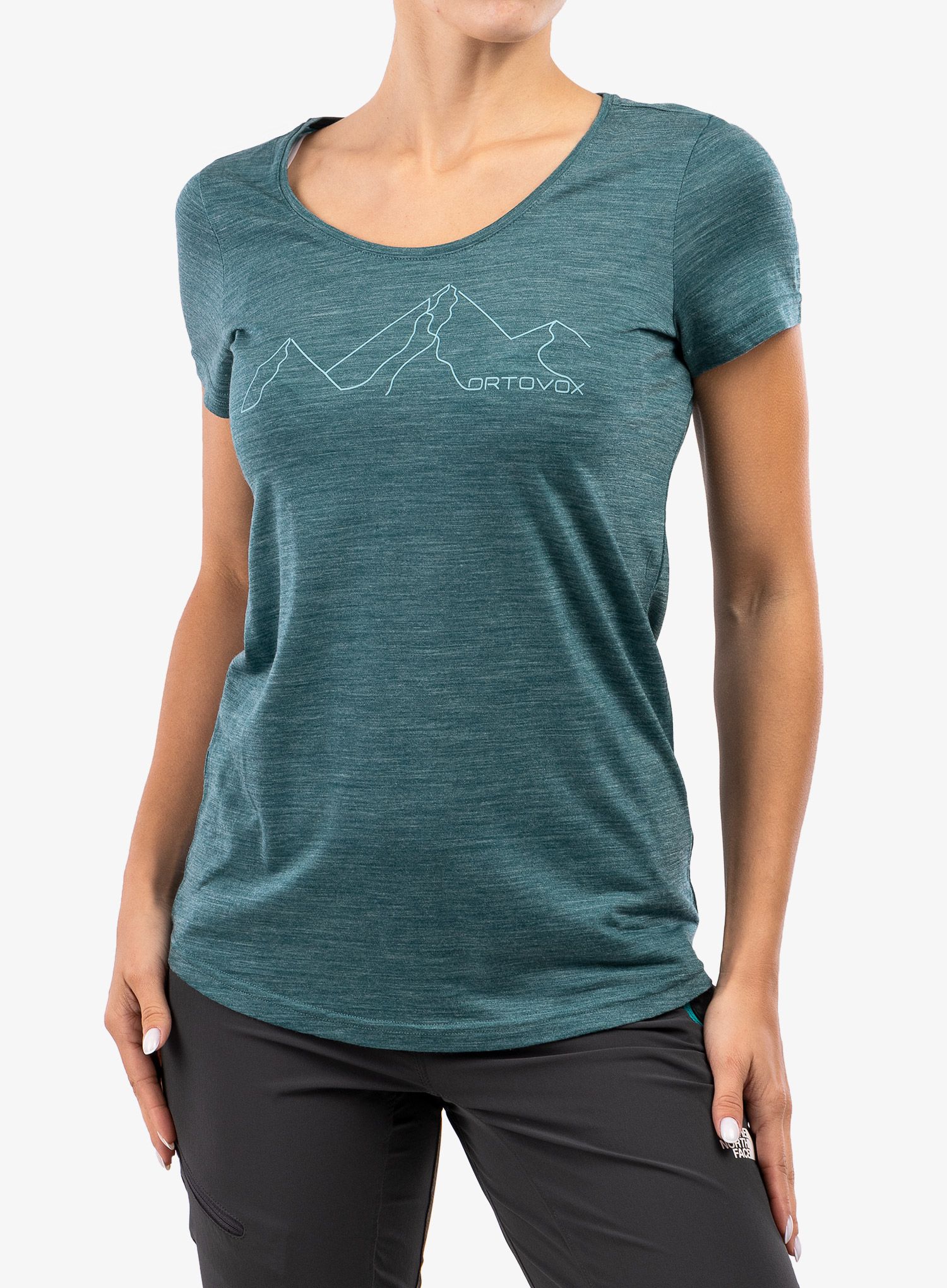 Футболка жіноча Ortovox 150 Cool Mountain Face TS - pacific green blend