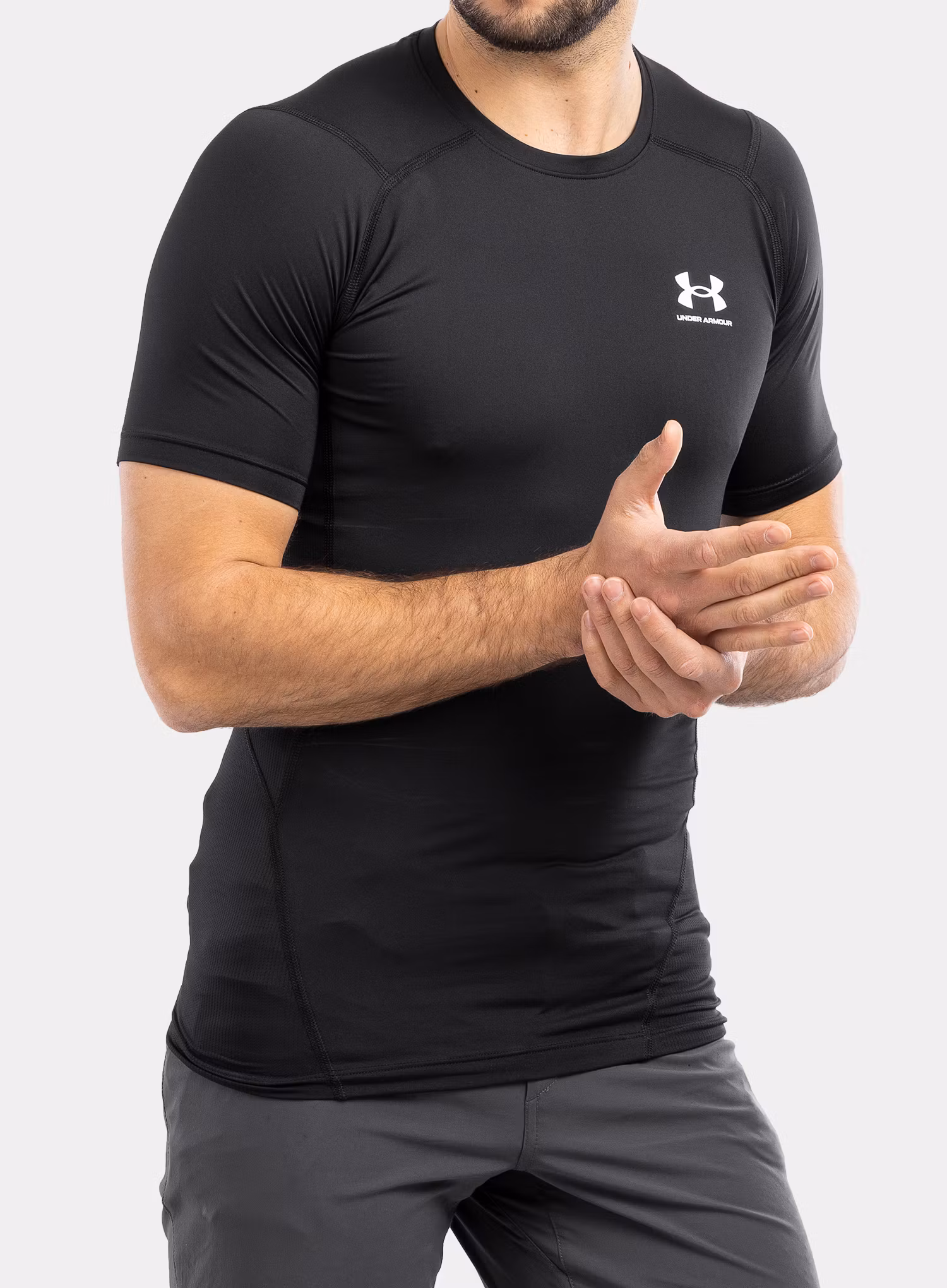 Футболка Under Armour HG Armour Comp S/S - black/white