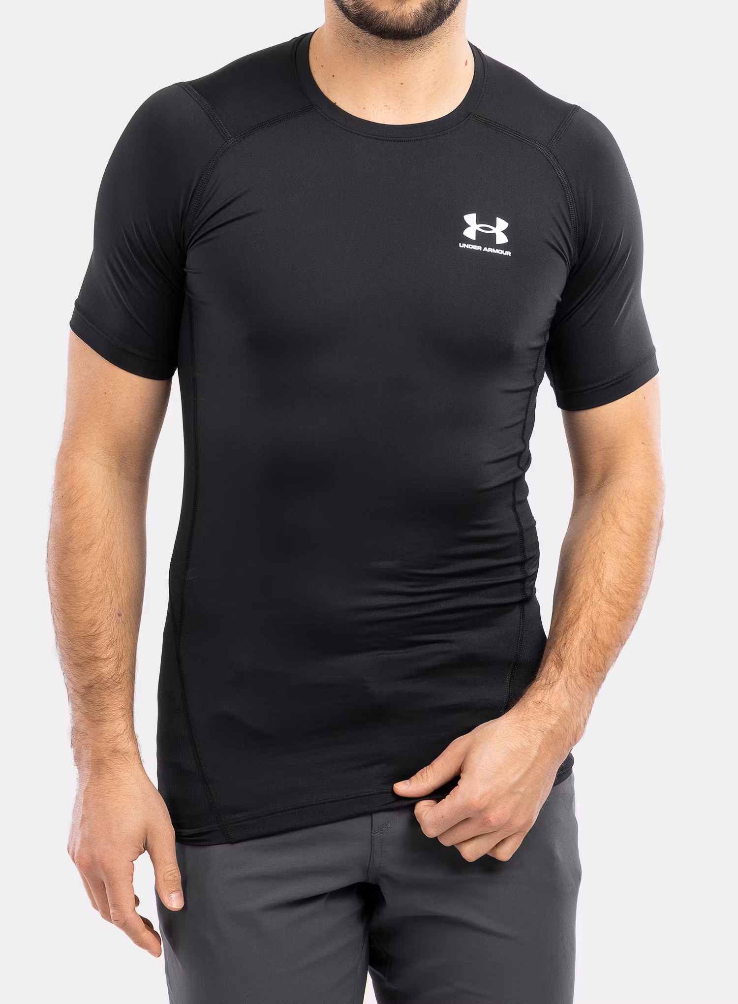 Футболка Under Armour HG Armour Comp S/S - black/white