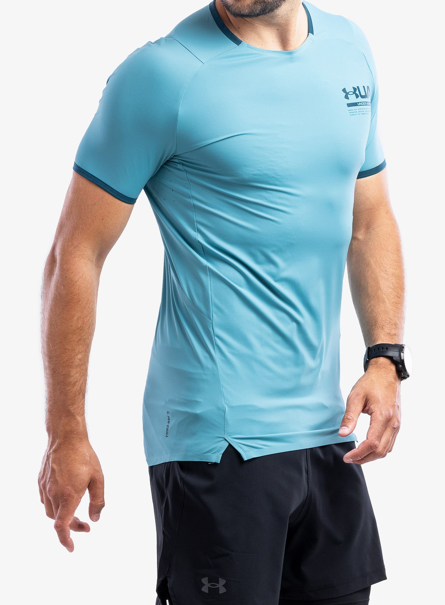 Футболка Under Armour HG IsoChill Perforated S/S - cosmos/dark cyan