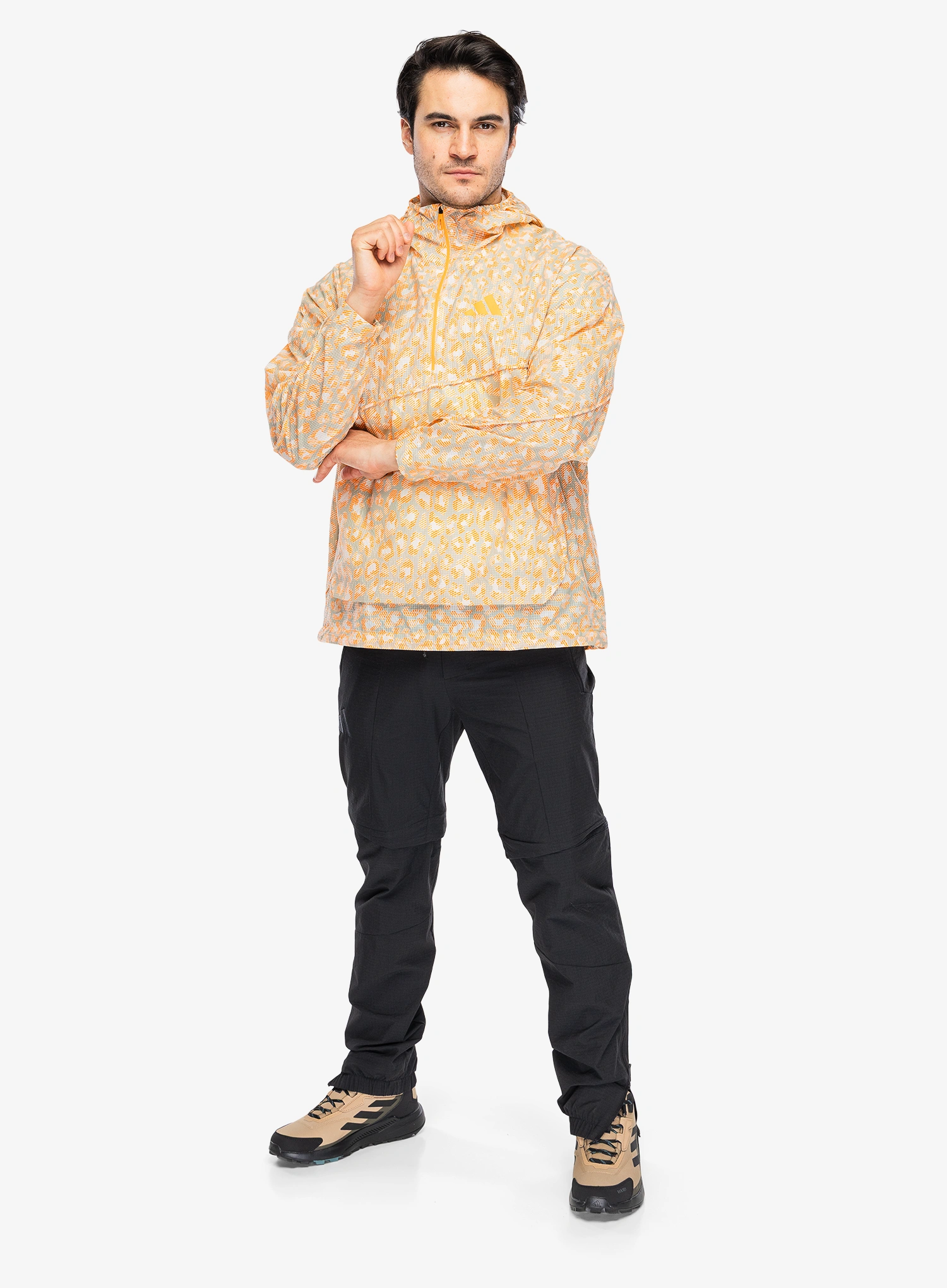 Куртка adidas TERREX Xploric CLIMA365 Printed Wind Anorak - won white/green/pure tangerine