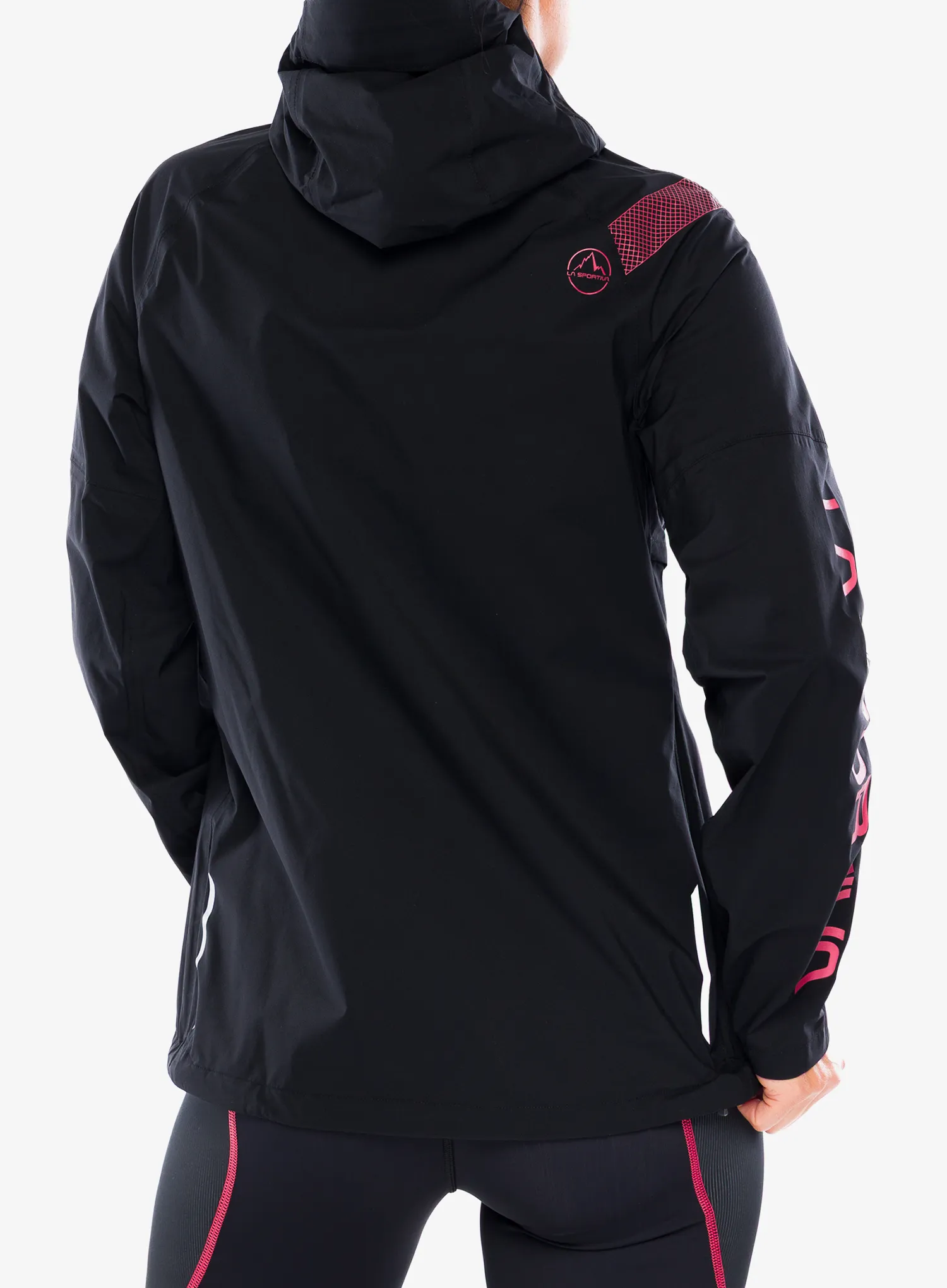 Куртка для бігу жіноча La Sportiva Pocketshell Jacket - black/hibiscus