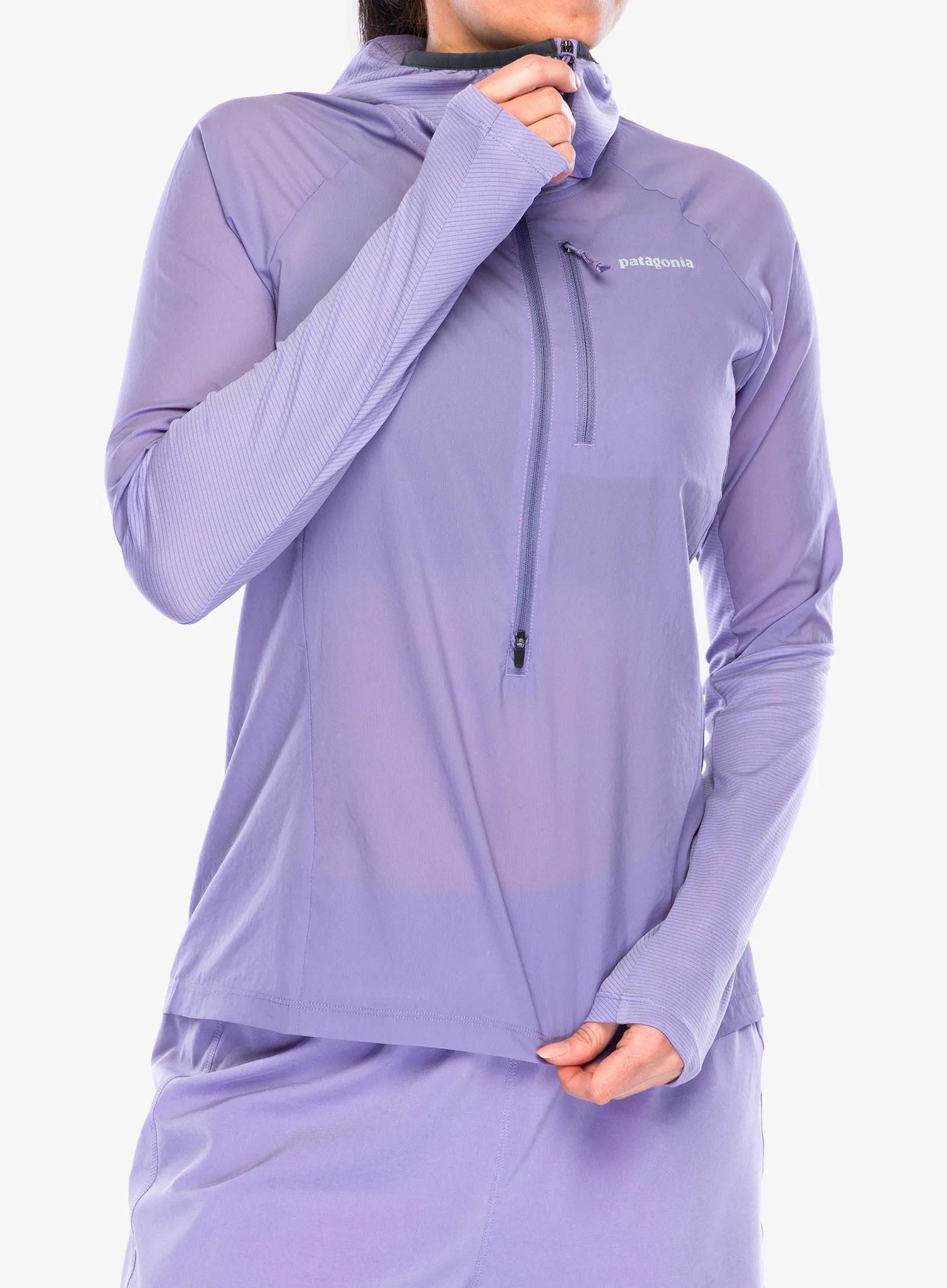 Куртка для бігу жіноча Patagonia Airshed Pro Pullover - concrete purple