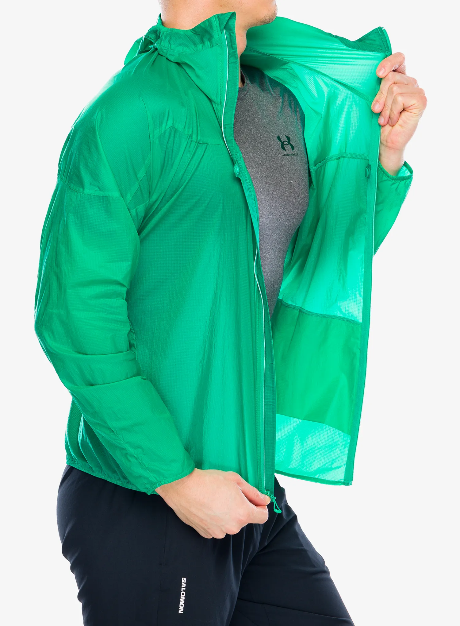 00s salomon shell puffer jacket ライムグリーン Вітровка Salomon Sense Aero Wind Jkt - parakeet | 8a.ua