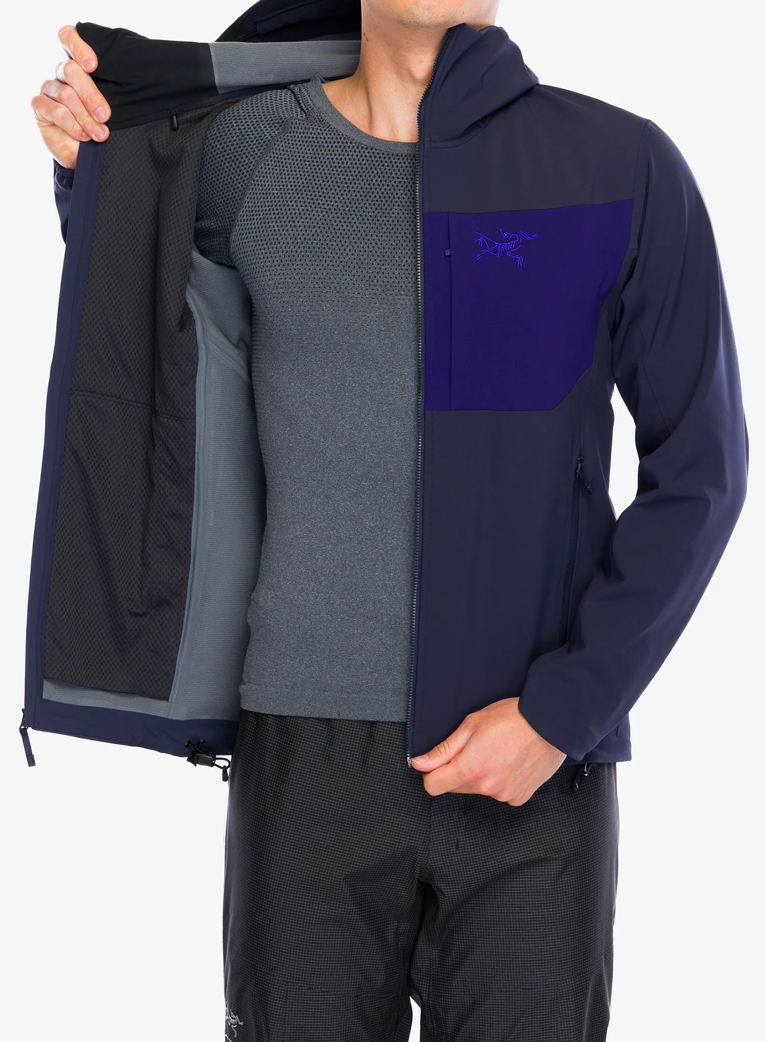Куртка softshell Arcteryx Gamma MX Hoody - black sapphire/soul | 8a.ua