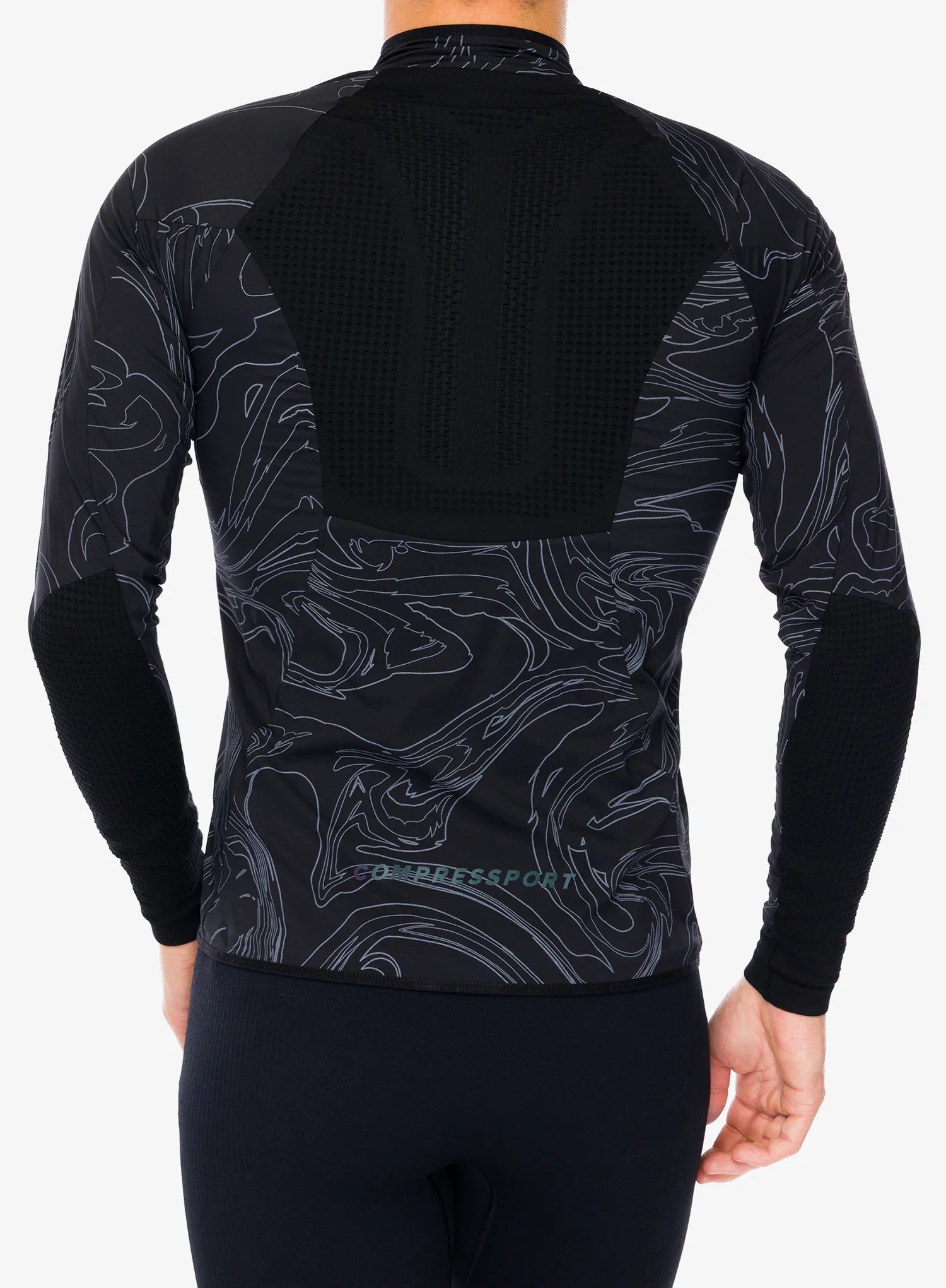 Вітровка Compressport Hurricane Windproof Jacket - black/aurora