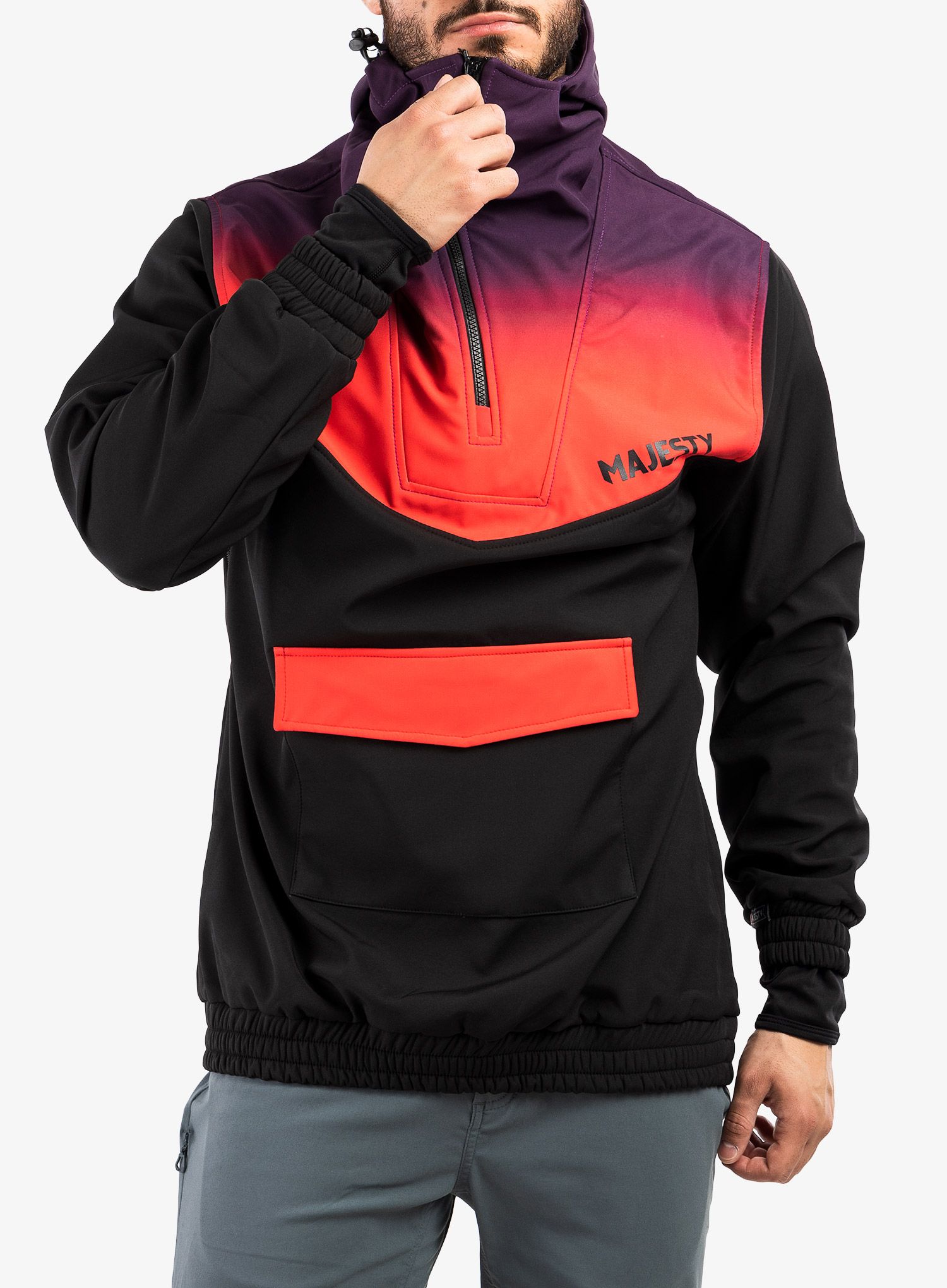 Куртка Majesty Anorak Softshell - black/gradient red