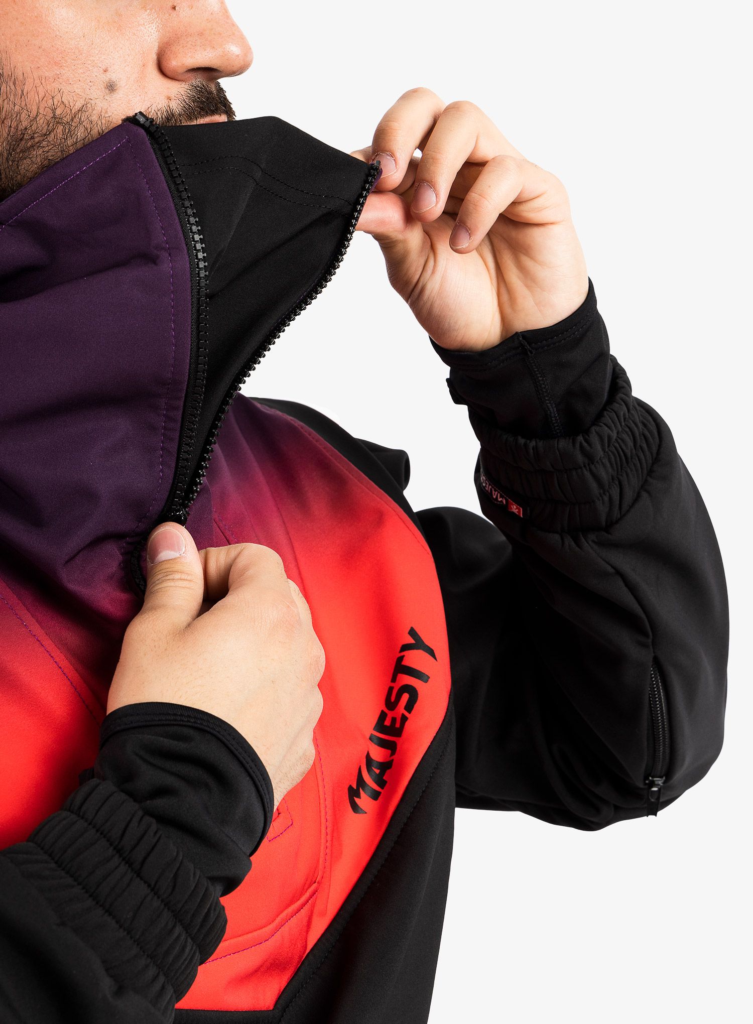 Куртка Majesty Anorak Softshell - black/gradient red