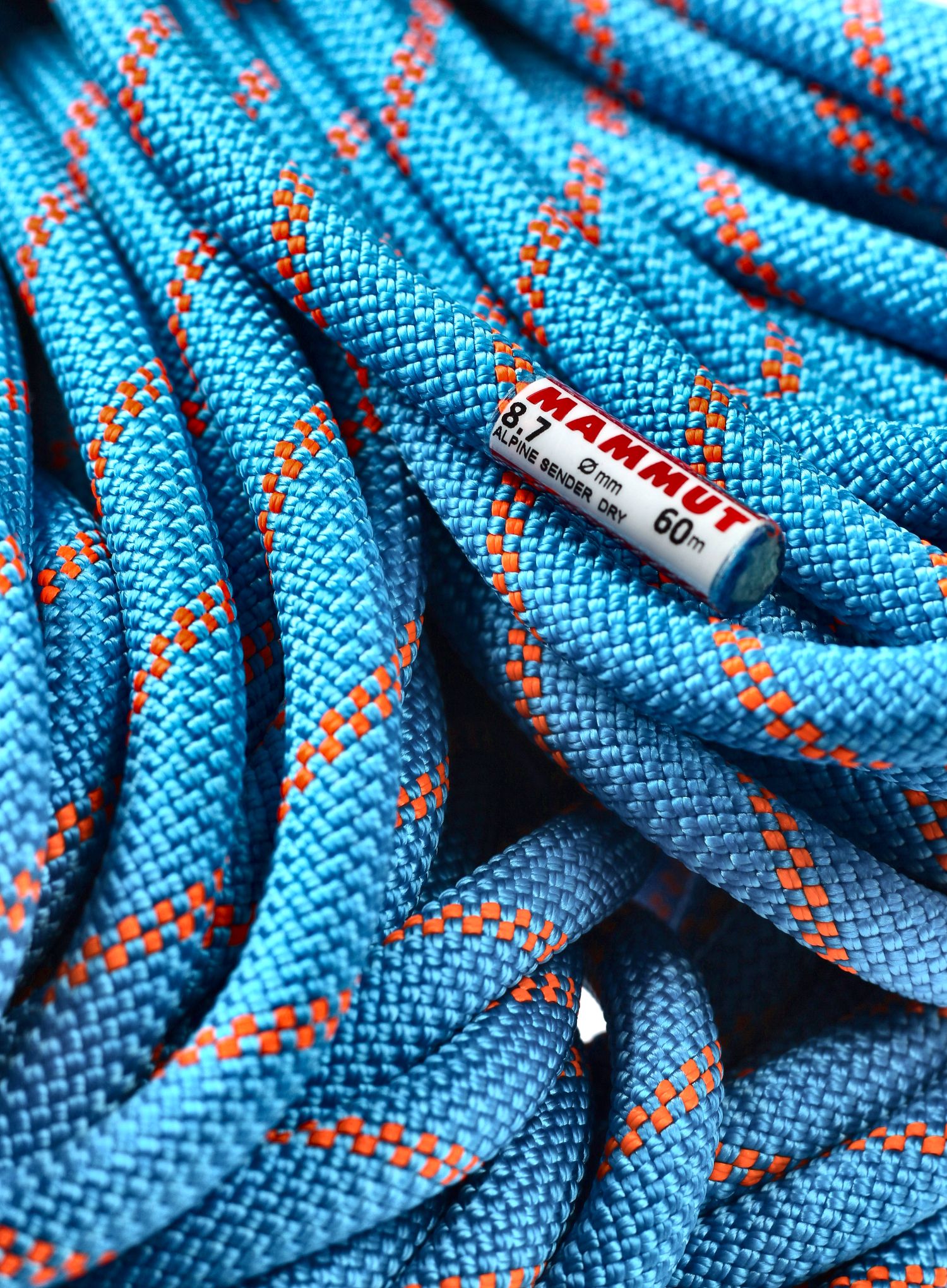 Мотузка динамічна Mammut 8.7 Alpine Sender Dry Rope 60 m - ocean/vibrant orange