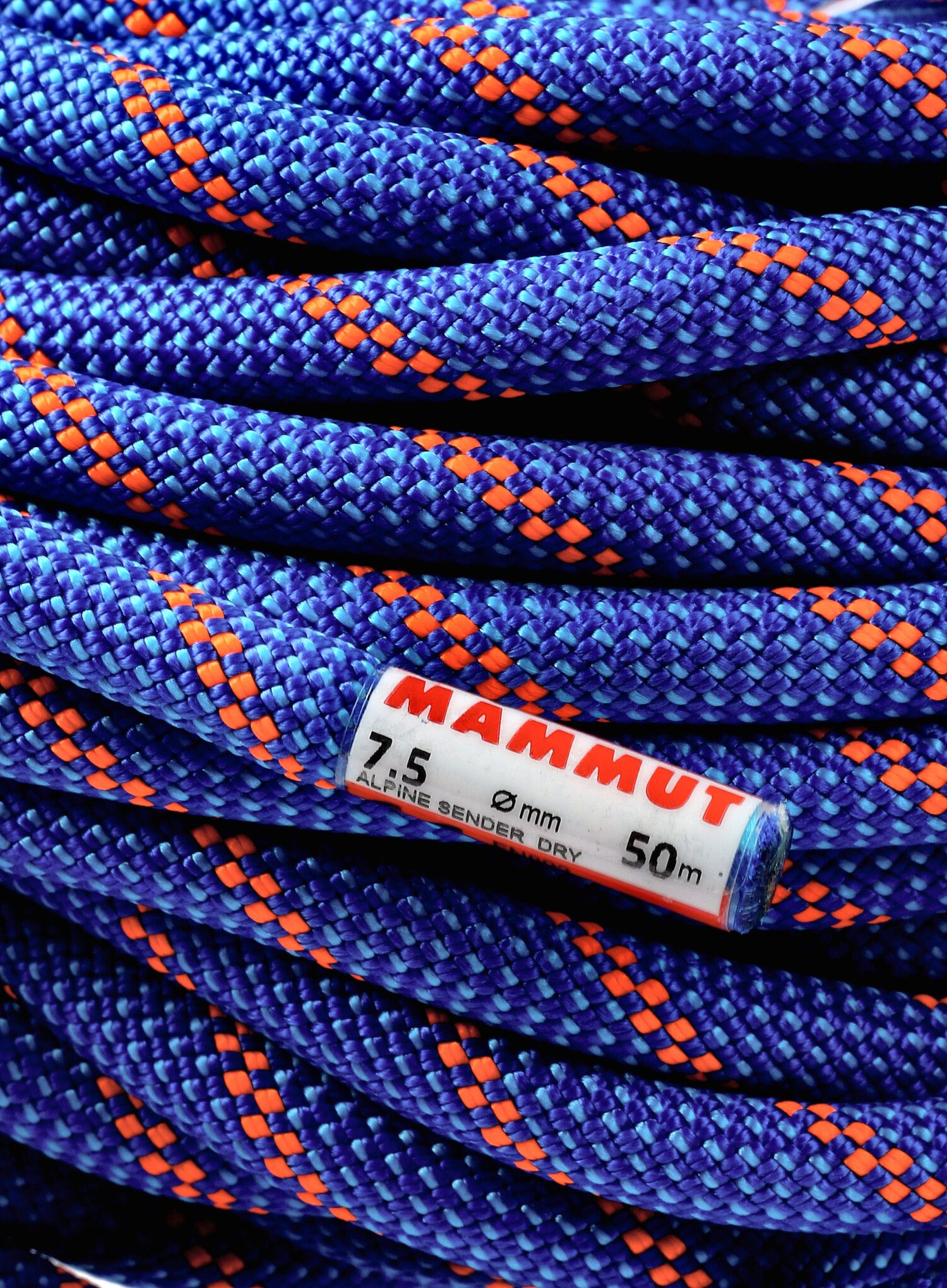 Мотузка подвійна Mammut 7.5 Alpine Sender Dry Rope 50 m - blue/safety orange