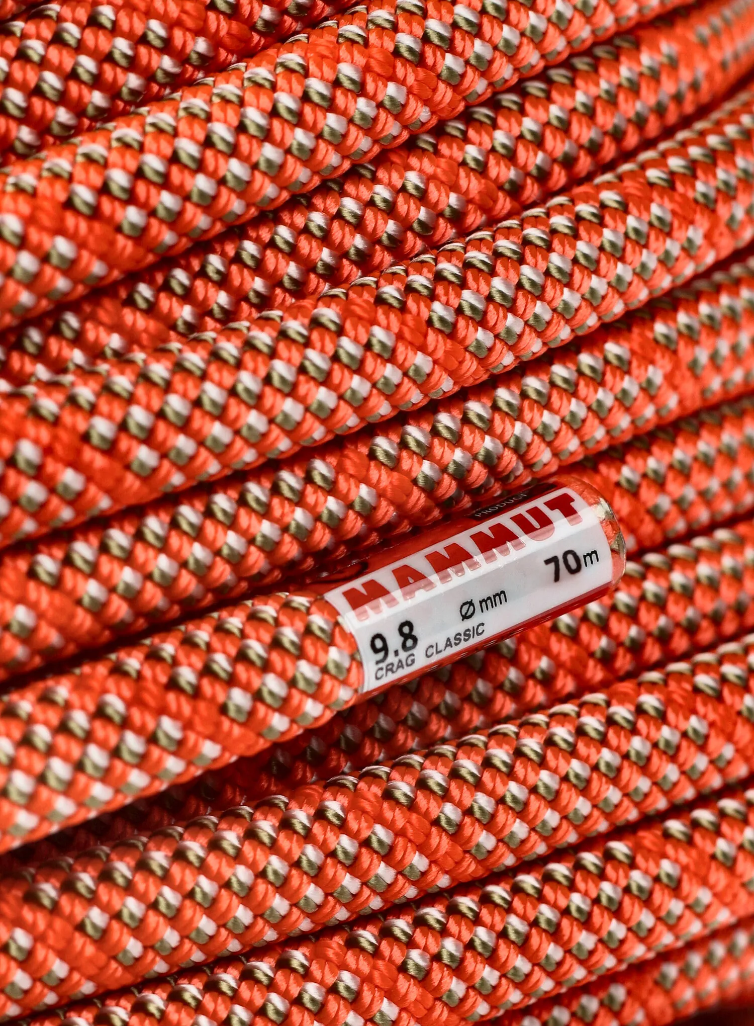 Мотузка для альпінізму Mammut 9.8 Crag Classic Rope 70 m - white/orange