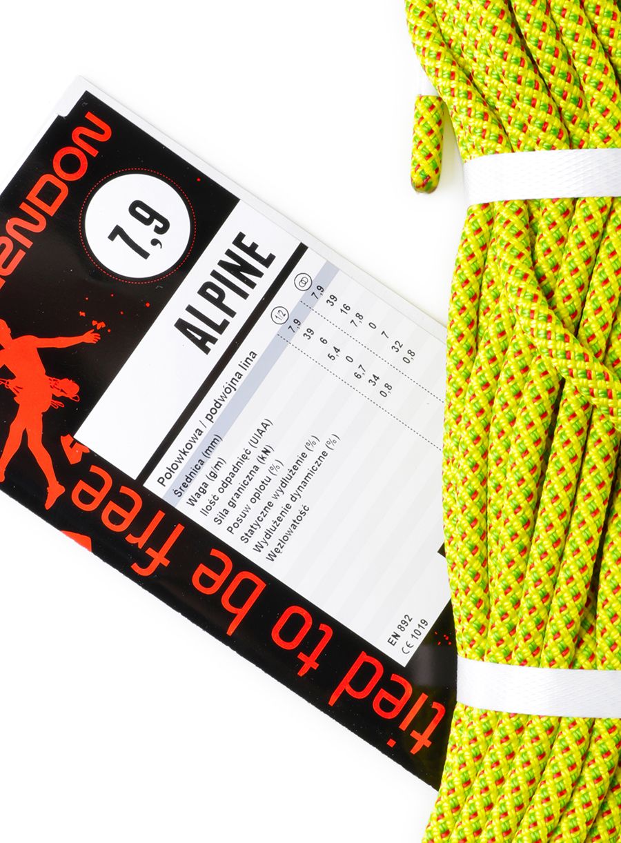 Мотузка для льодолазіння Tendon Alpine 7,9 mm 30m - yellow