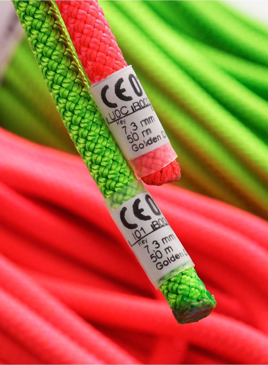 Мотузка подвійна Beal Gully 7,3 mm 60 m Unicore Golden Dry x 2 - orange/green