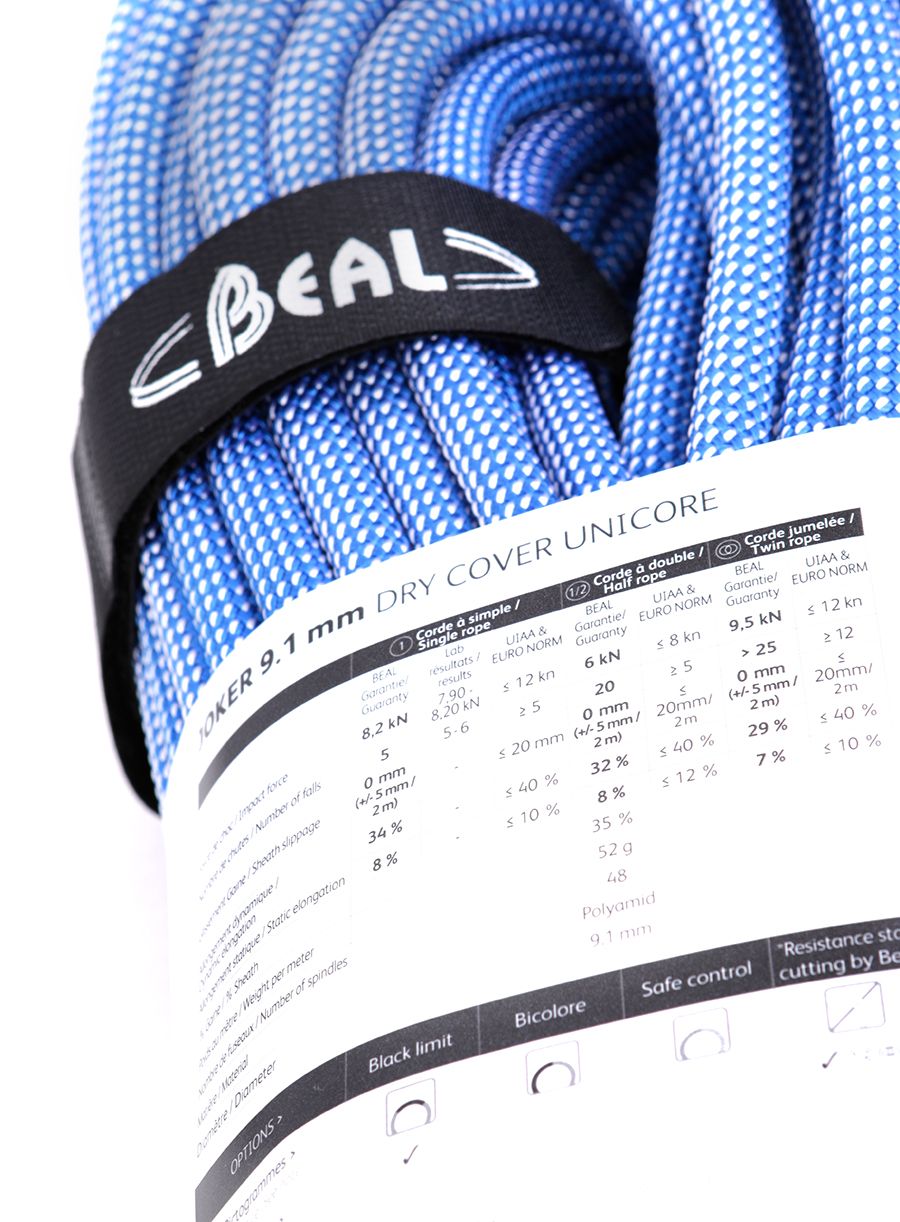 Мотузка динамічна Beal Joker Soft 9,1 mm 70m Unicore Dry Cover - blue