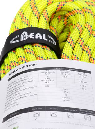 Мотузка для альпінізму Beal Karma 9,8 mm 50 m - yellow